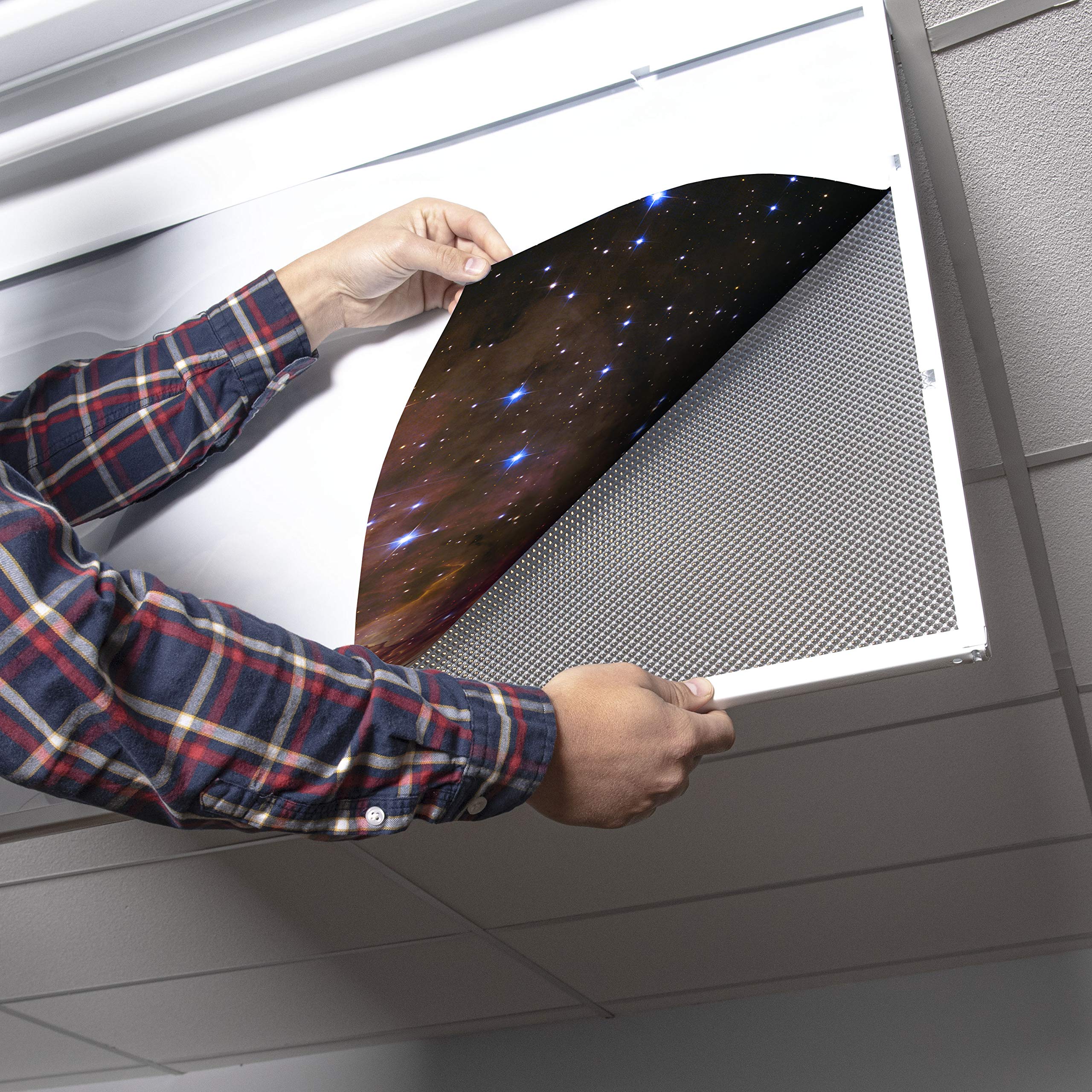OCTO LIGHTS Fluorescent Light Cover Backlit Film Insert 2x4 (22.38inx46.5in) Westerlund 2 Star Cluster Model 018