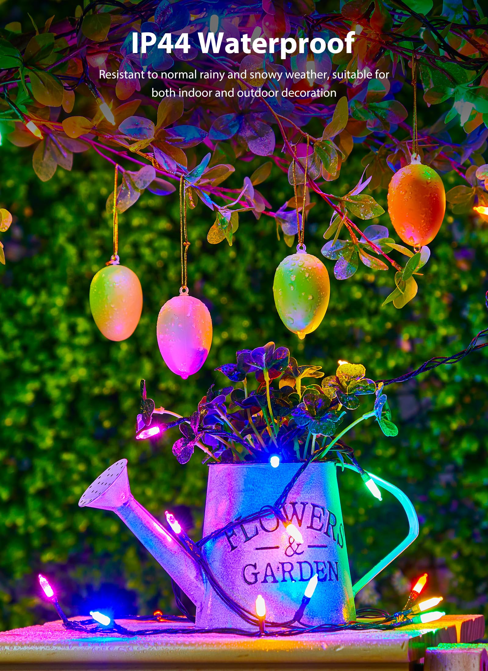 Minetom Easter Mini Lights, 100 LED 39ft Twinkle Lights, 8 Modes, Pastel Green Wire, Connectable for Indoor Outdoor Decoration