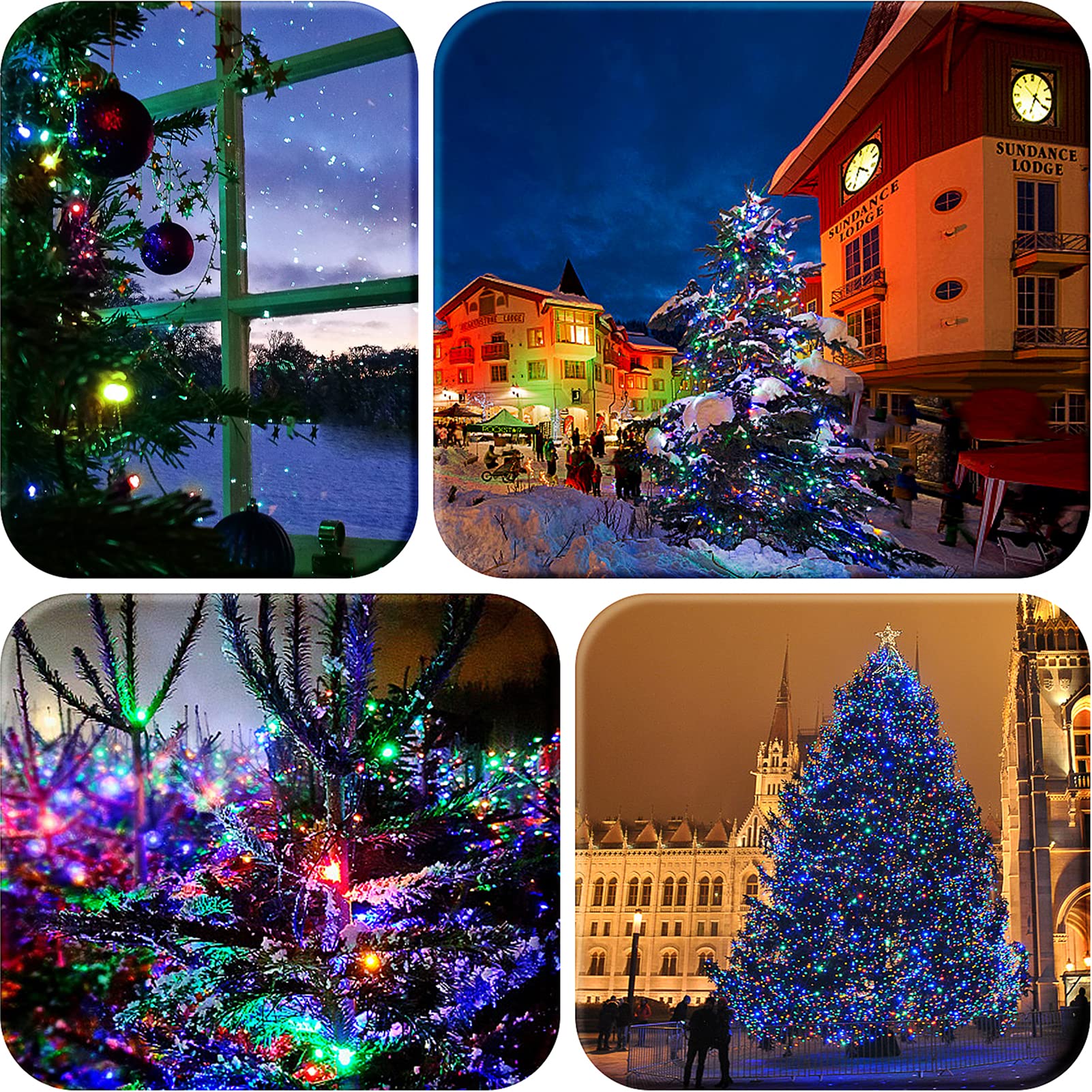 ASENEK 33ft 100 LED Outdoor String Light, Waterproof with Timer & 8 Modes, Battery Operated, Multicolor