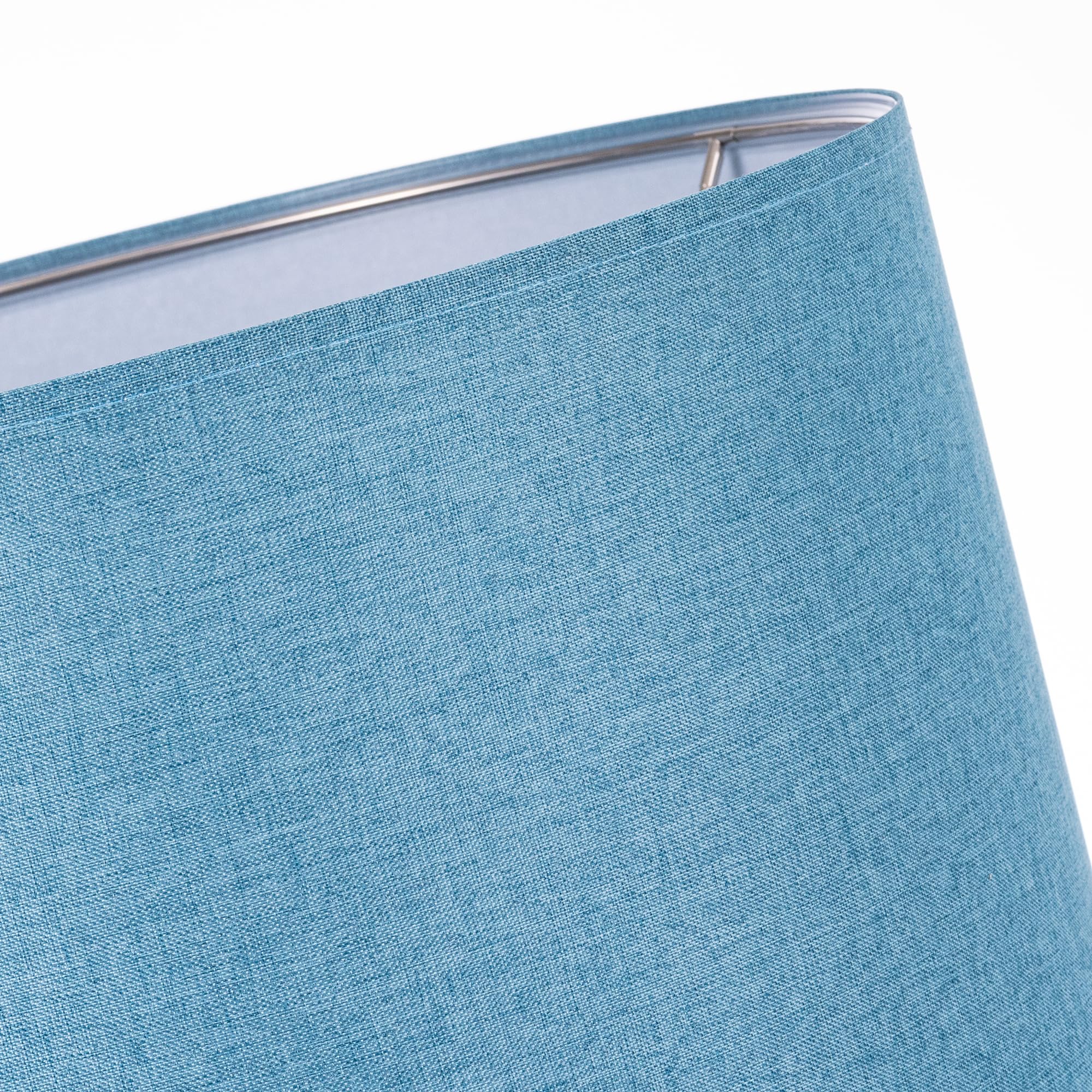 Wellmet Blue 14''X14''X17'' Inches Lampshade, Required Assembly For Table Lamp, Bedside Lamp, Floor Lamp, Fabric Drum Lampshade