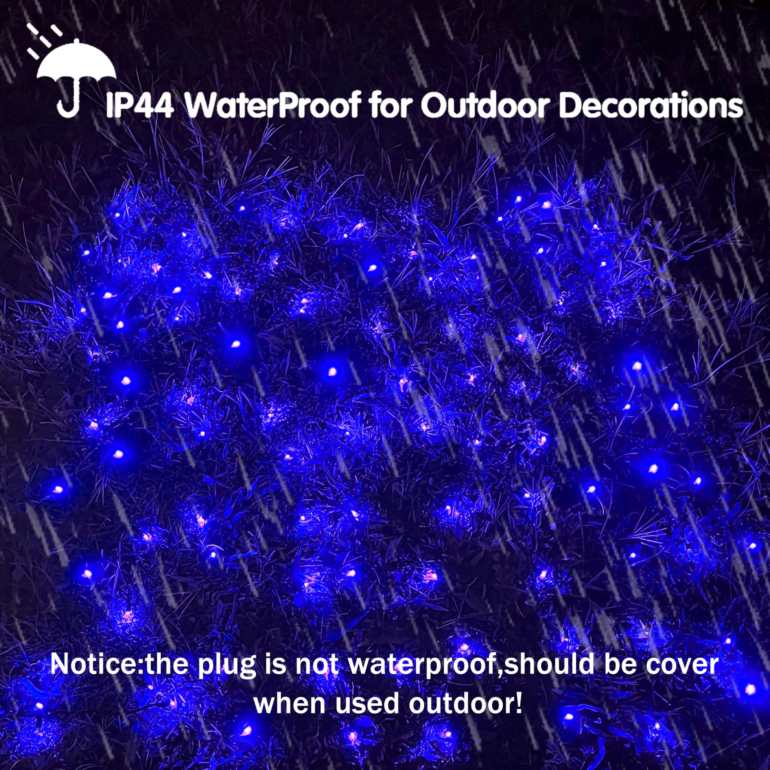 Hishiny Led Blue Christmas Net Lights Outdoor 6Ftx6Ft 144Led Green Wire  Connectable Indoor Outdoor Bush Mesh Net Lights String For Halloween Christmas Party Shrub Yard Tree(Blue)
