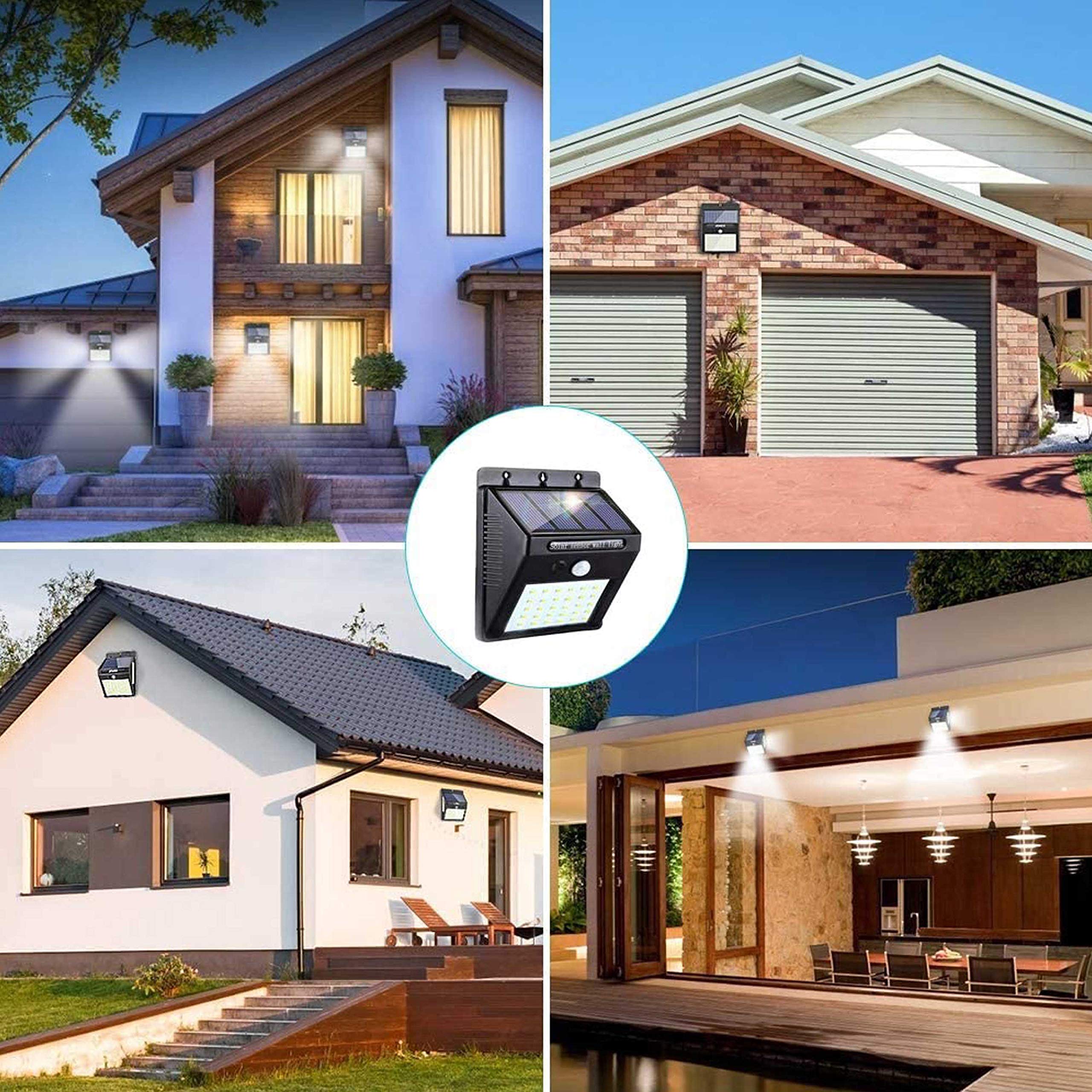 Solar Sensor Lights Outdoor 30 Led Wireless Waterproof Security Solar Motion Sensor Wall Lights For Fence Patio Deck Yard Garden With Motion Activated Auto On/Off