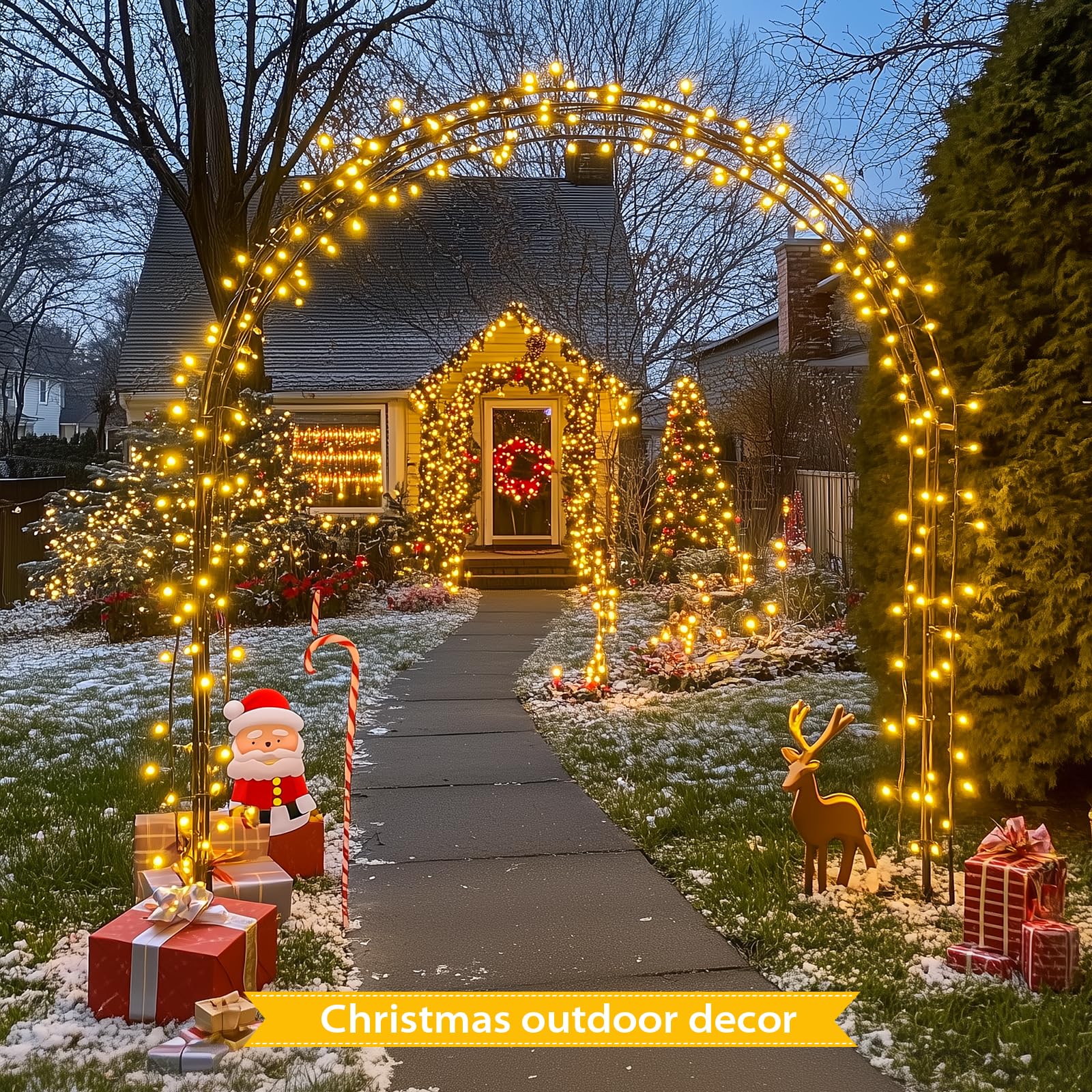 JMEXSUSS Solar String Lights, 100 LED, 33ft, Warm White, 2 Pack, Copper, Model EXS-S-0100 for Outdoor Christmas Tree, Yard, Garden,