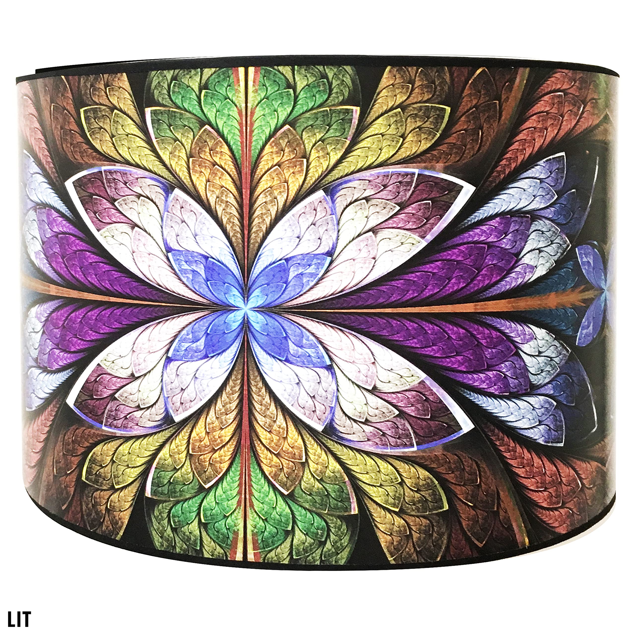 Royal Designs, Inc. Trendy Decorative Handmade Drum Shade, Made In Usa, 10In, Hbc-8040-10, Purple Lotus