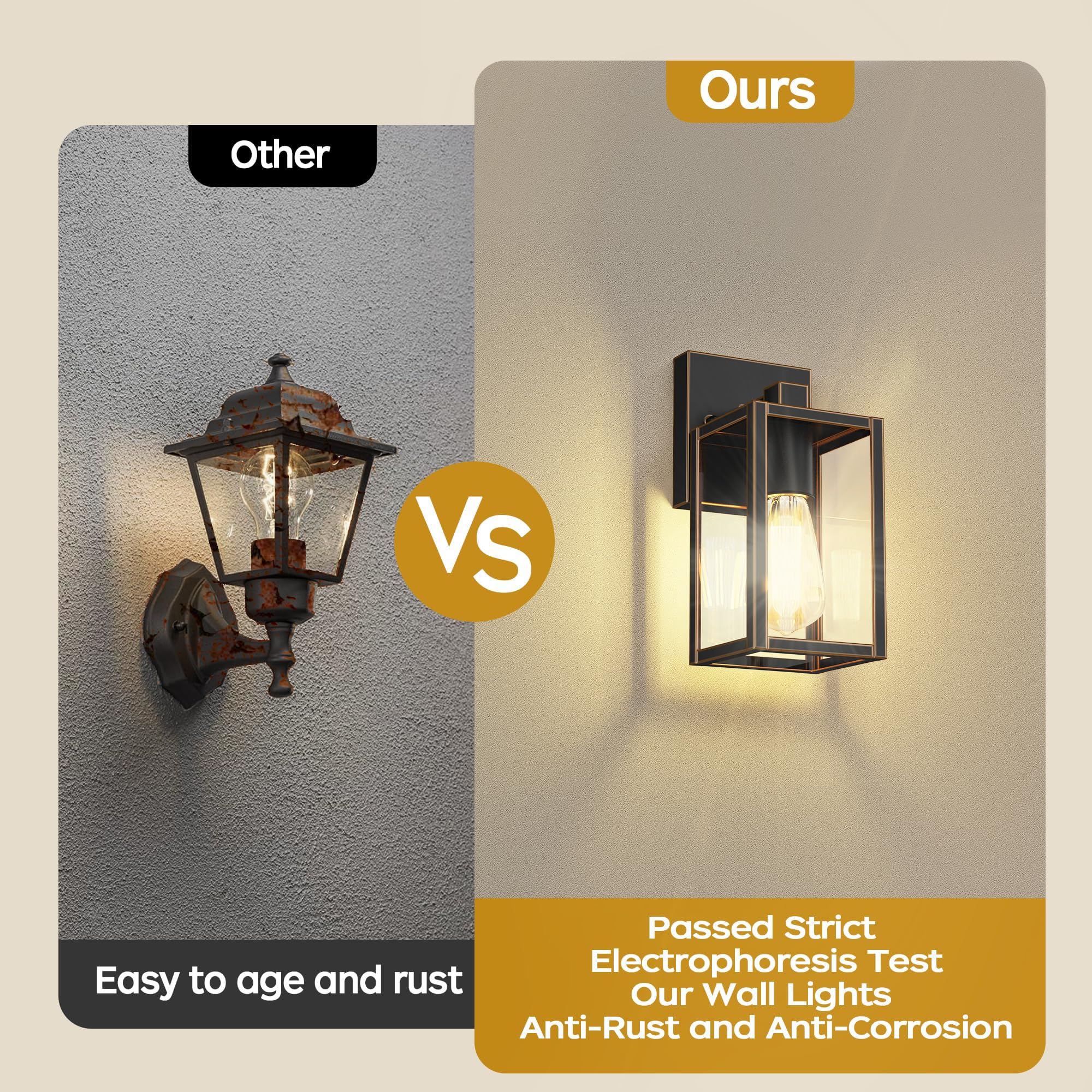 Wihtu Outdoor Lights For House, Led Exterior Front Porch Light Fixtures For Outside, Waterproof Wall Light Outdoor, Sconce Light
