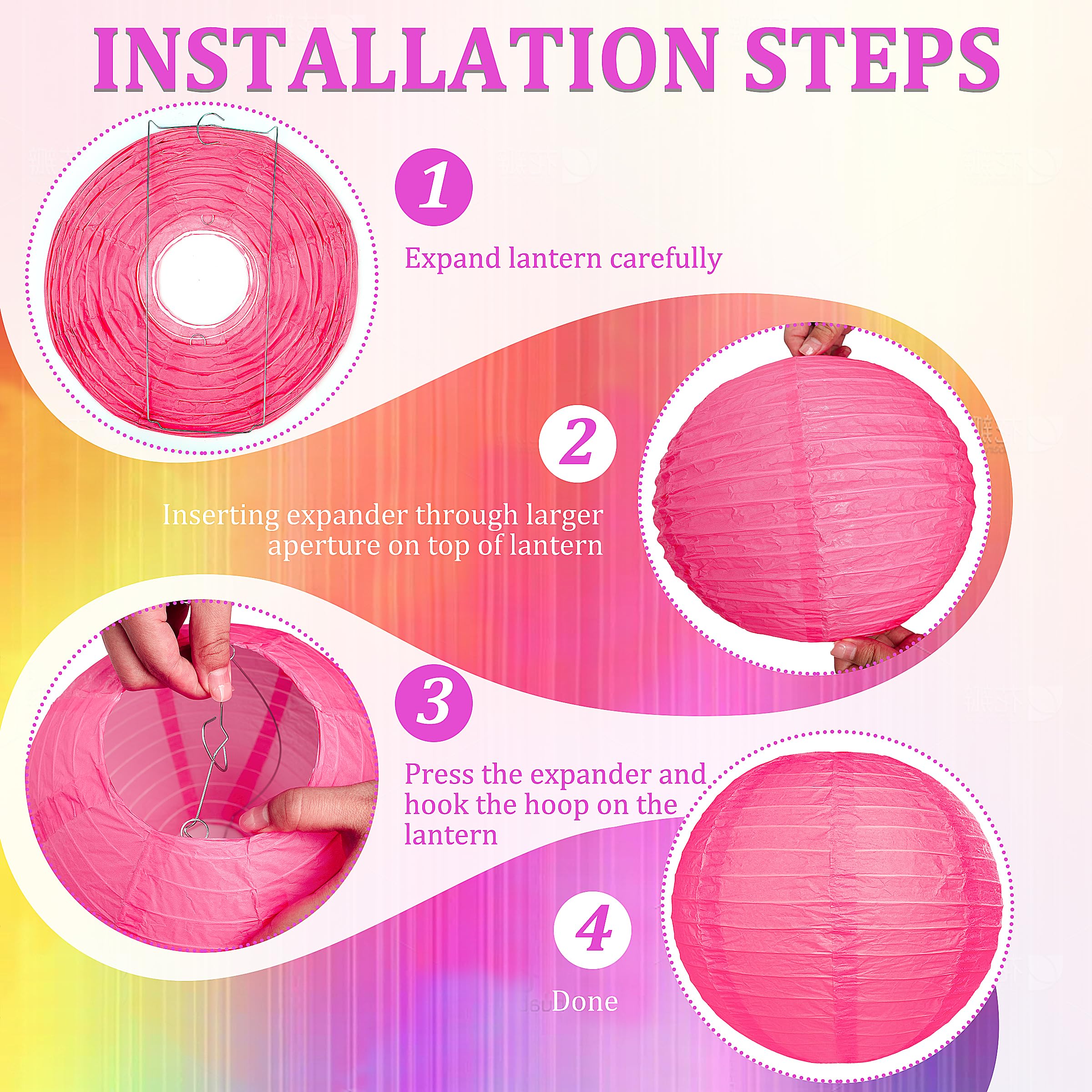 12 Pcs Neon Party Decorations Tropical Party Decorations Colorful Paper Lanterns 10 In Decorations For Wedding Home Supplies (Ne
