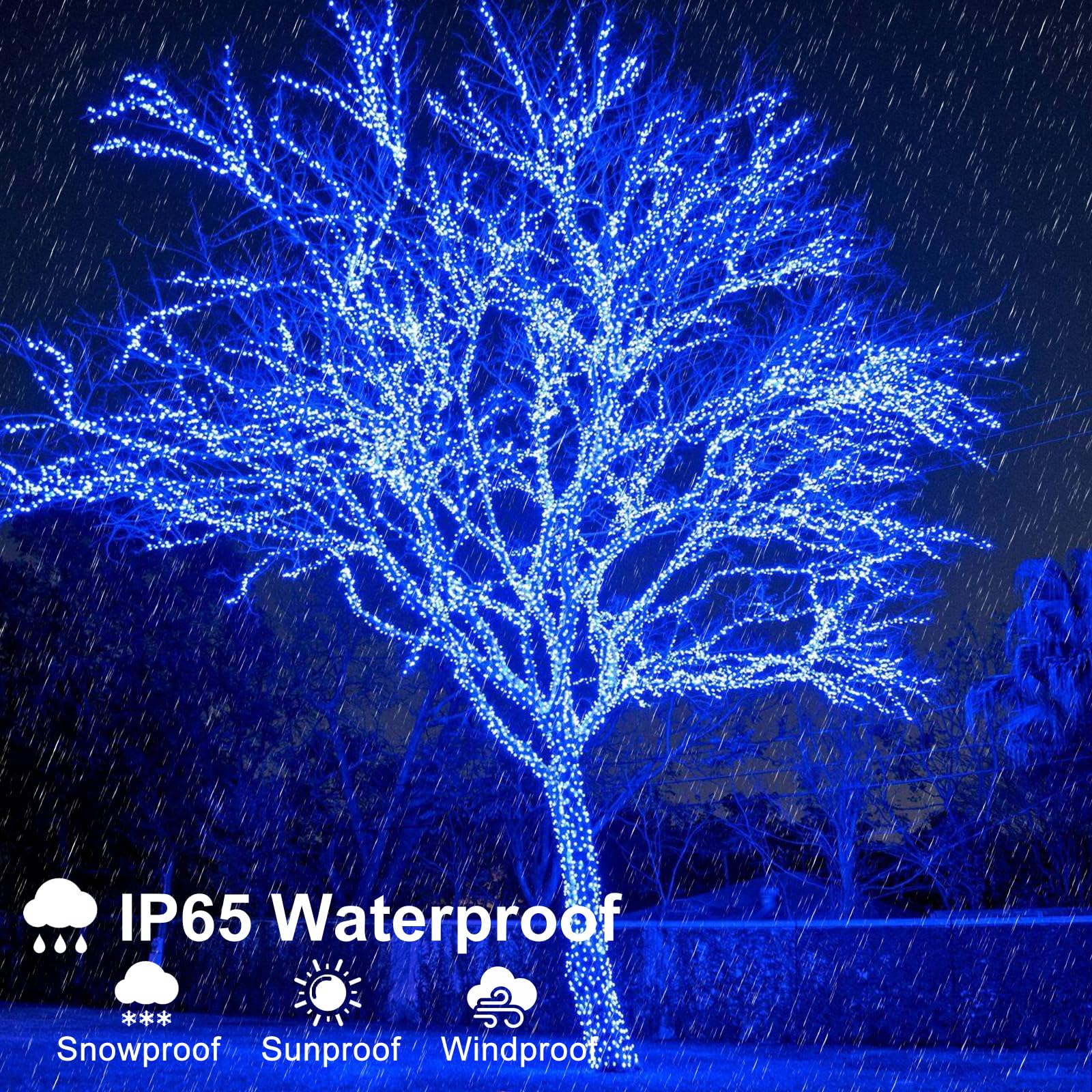 Nielfoi 100Ft 300 Led Christmas Lights, Christmas Tree Lights With 8 Modes Waterproof, Green Wire Outdoor String Lights, Plug In