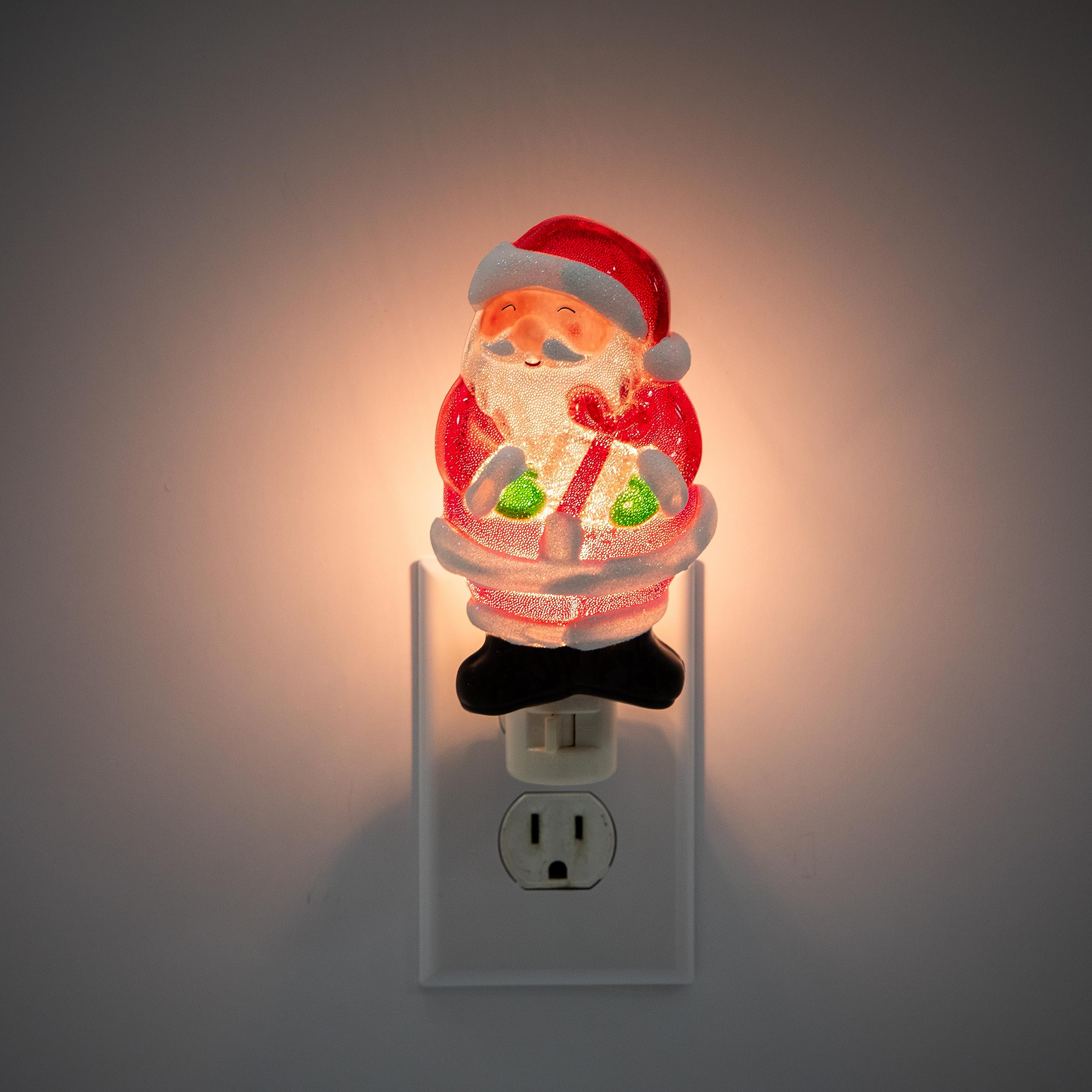 Creative Hobbies Jolly Santa Holiday Decor Night Light - Includes 5W C7 And Rotational Socket With On/Off Switch
