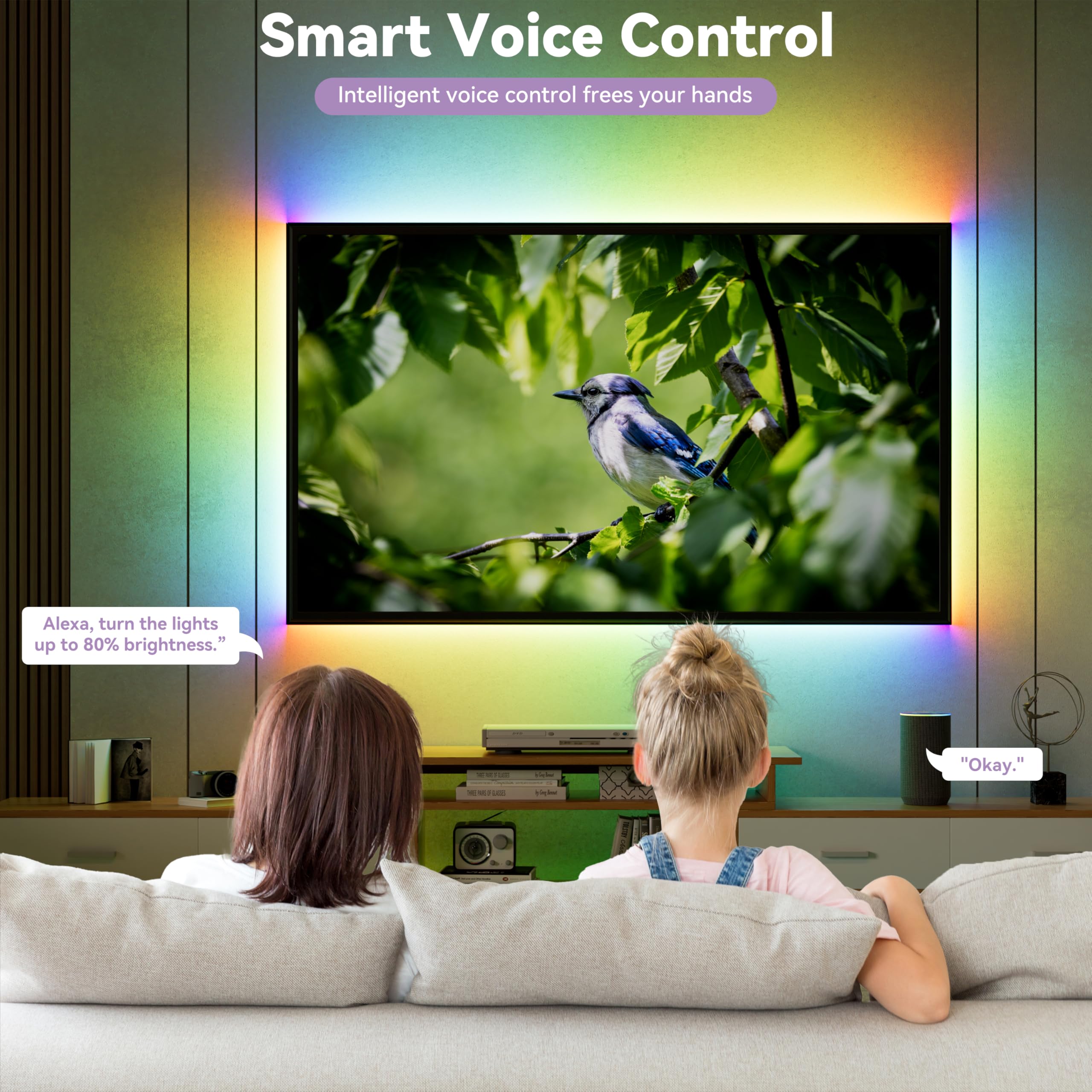 Miwise Rgb Smart Ic Cob Led Strip Light,32.8Ft Color Chasing Flexible Led Tape Light,Ws2811 Addressable Rgb Strip With App Contr