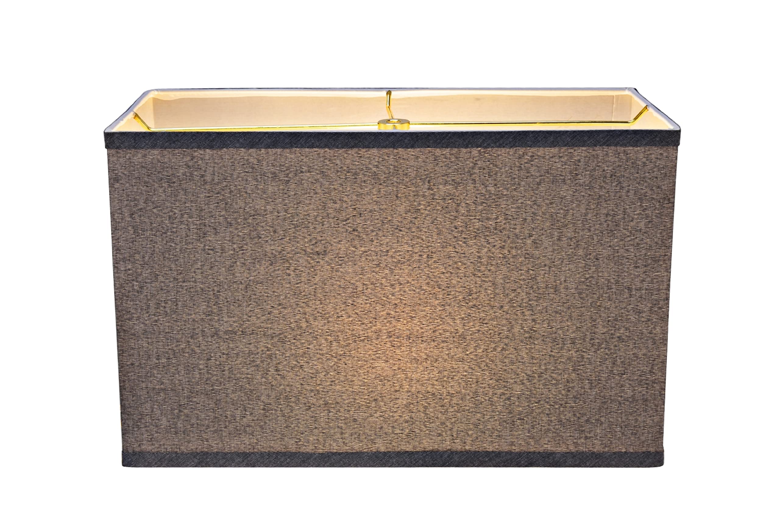 Aspen Creative 36007 Transitional Rectangular Hardback Shape Spider Construction Lamp Shade In Grey, (8+16)''Top X (8+16)''Botto