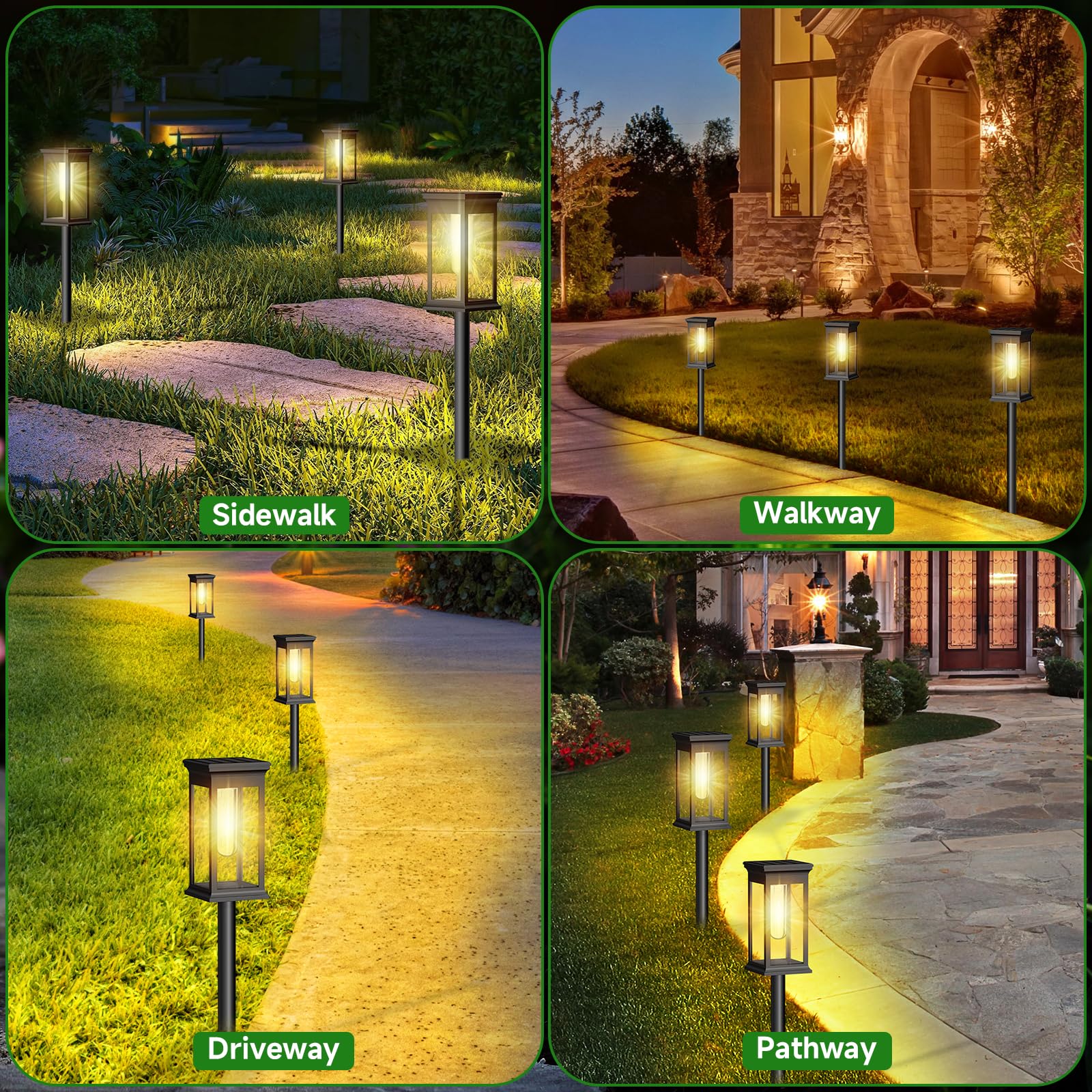 Niows Solar Pathway Lights Outdoor Waterproof - 10 Pack Bright Solar Powered Garden Lights With Auto On/Off  Ip65 Led Landscape Lighting For Walkway Patio Lawn Yard Decor