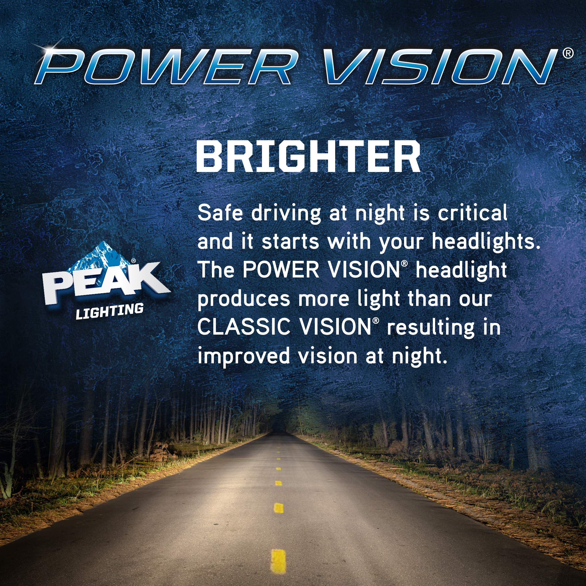PEAK Power Vision 9005XS/HB3A 65W Headlights 2-Pack - White