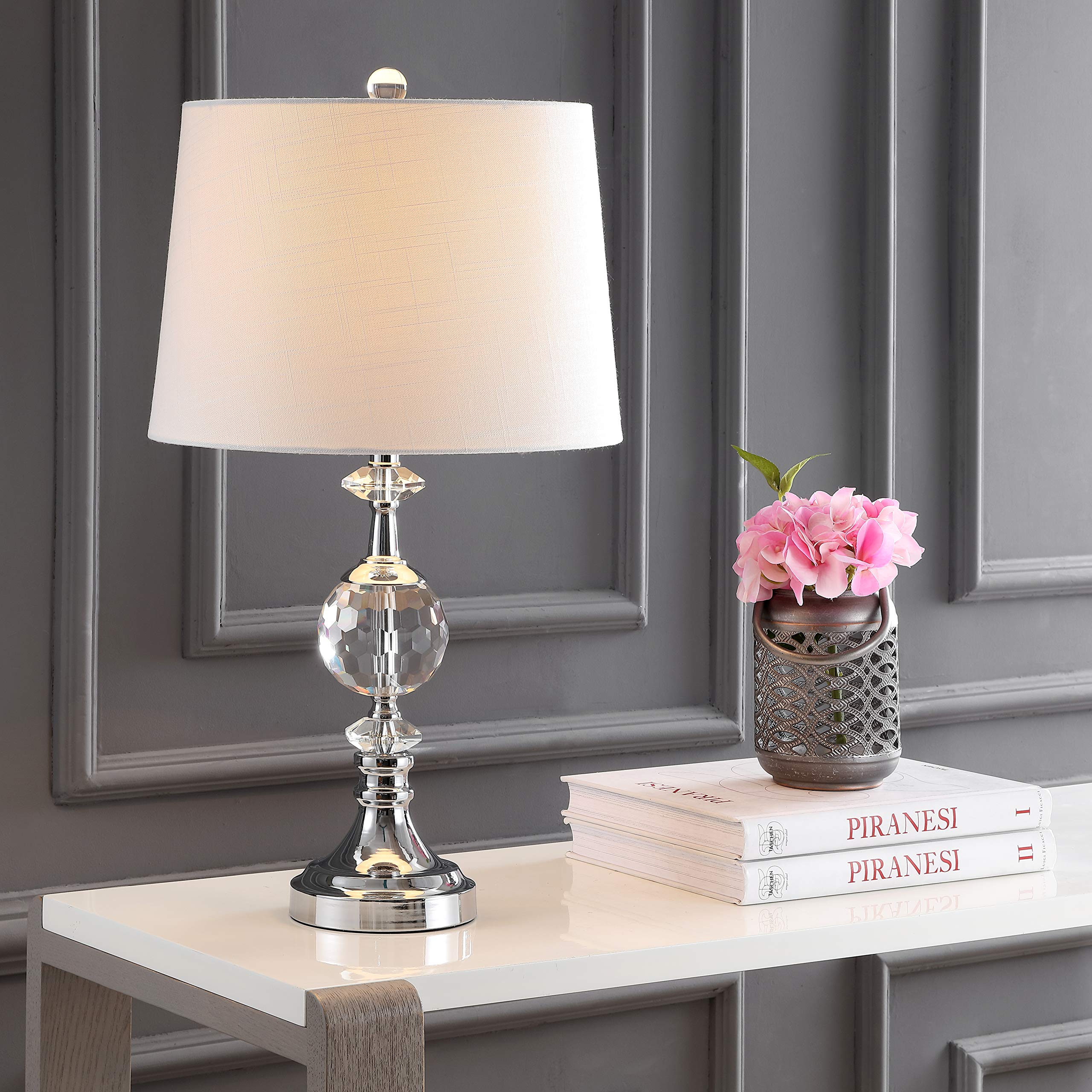 JONATHAN Y Channing Table Lamp LED Crystal/Metal 25.5 in Clear/Chrome Model JYL5036A