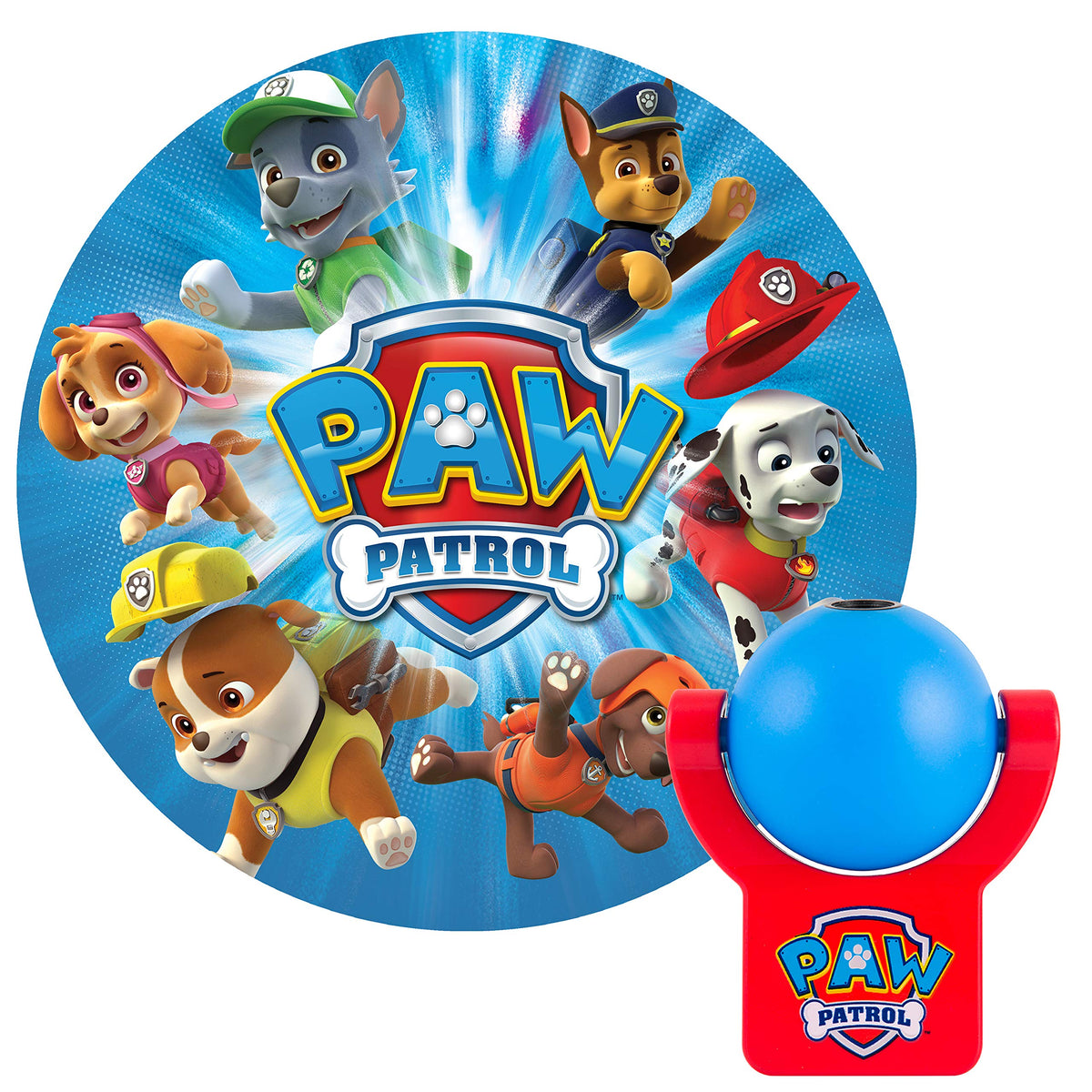 Projectables LED Plug-in Night, Blue and Red, Light Sensing, Auto Nickelodeon Paw Patrol Image on Ceiling, Wall, or Floor, 30604