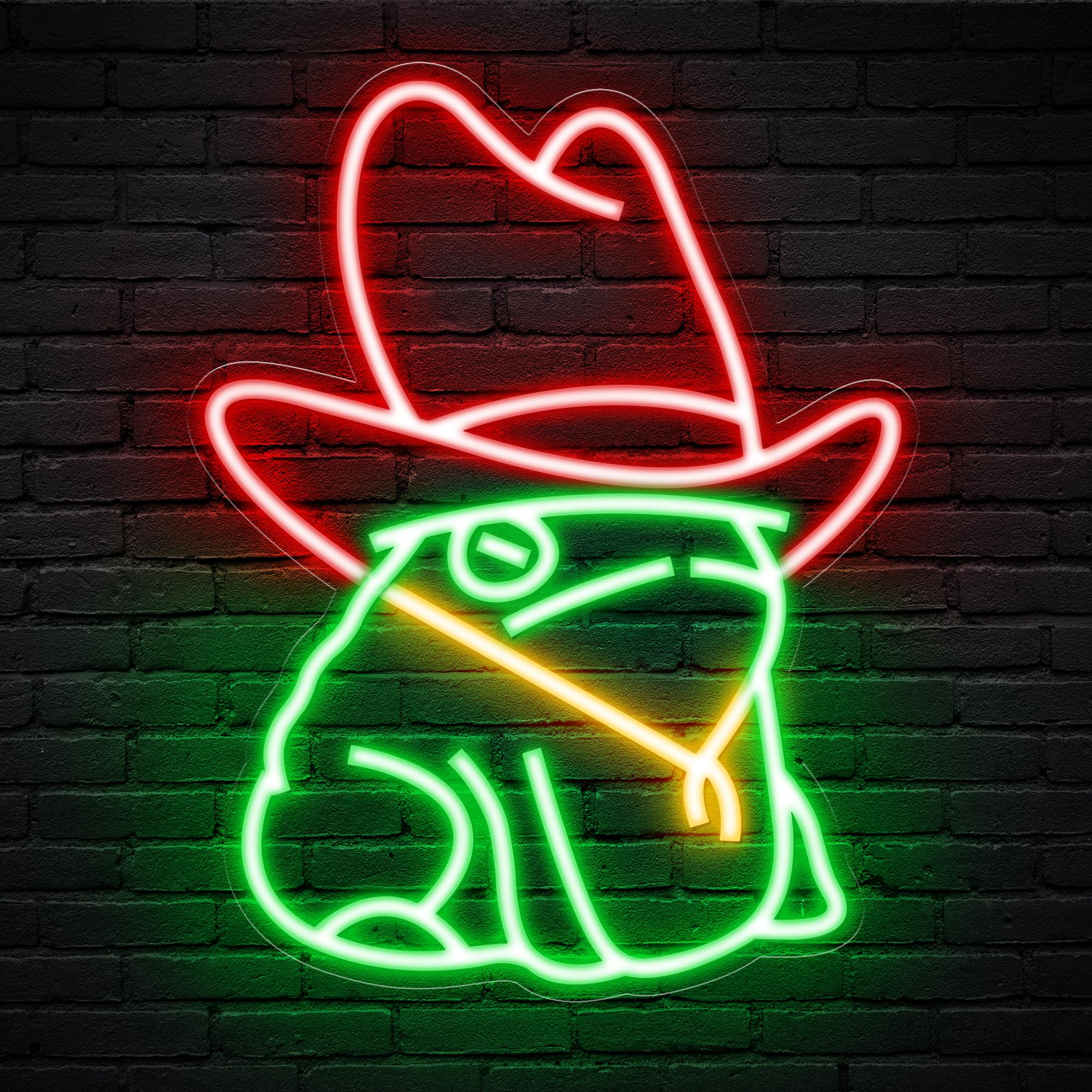 Kavaas Frog Neon Sign - LED Wall Decor, 12.6in x 9.8in, Green & Red Acrylic - Perfect for Man Cave, Gameroom, Bedroom, Bar