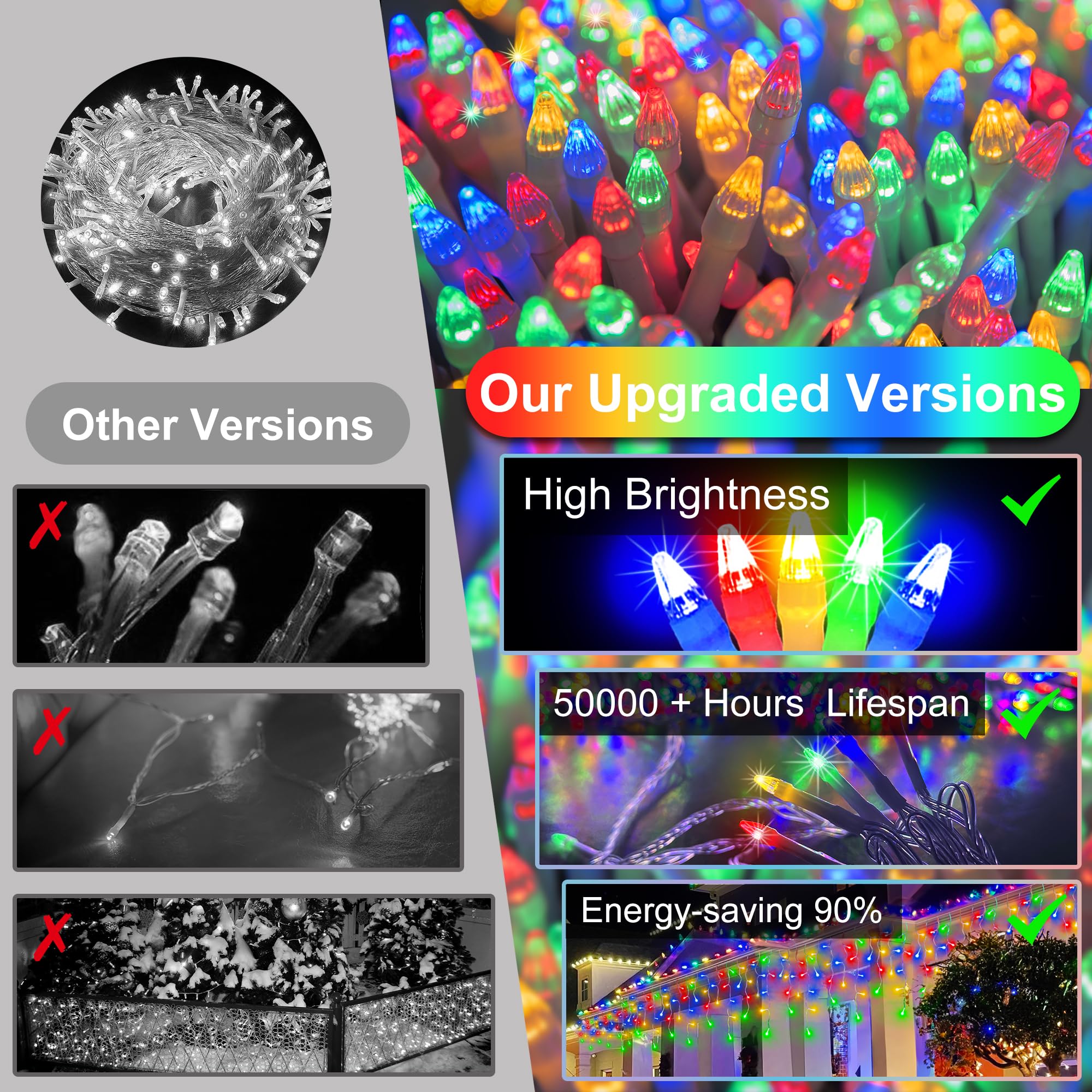 1620 Led Christmas Lights With 360 Drops, 164Ft 8 Modes Fairy Hanging String Lights With Time Waterproof, Plug-In Christmas Stri