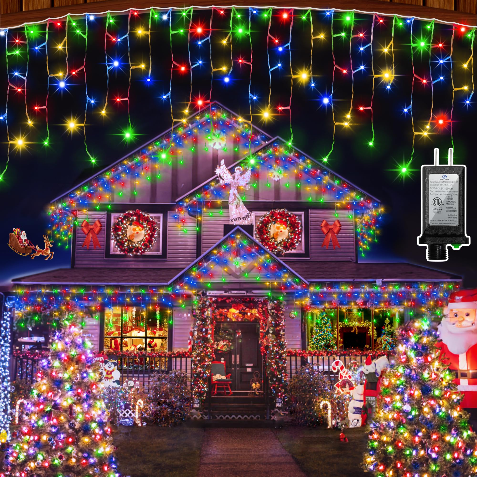 QUHUATU 670 LED Christmas Lights, 66FT with 148 Drops, Multicolor, 12 Modes, Waterproof, Model WX-666L