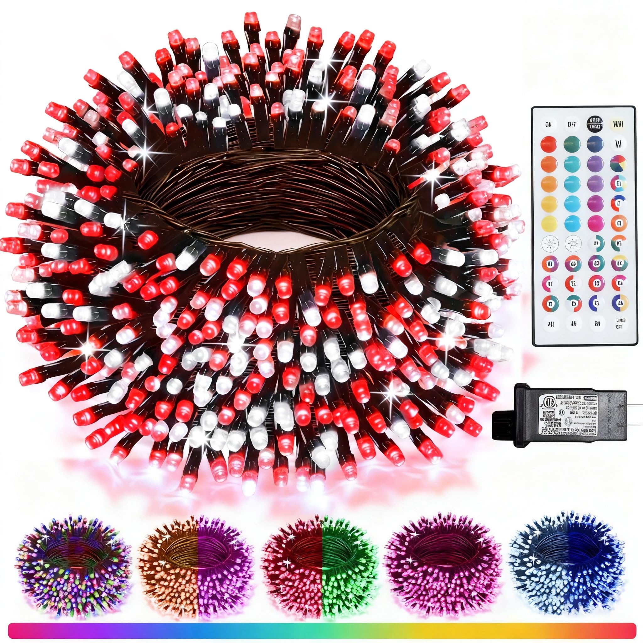 Color Changing Christmas String Lights With Remote  35 Colors 66Ft 200Led String Lights Outdoor Decoration  Connectable Fairy Lights Plug In For Xmas Tree Thanksgiving Christmas Decor  Green Wire