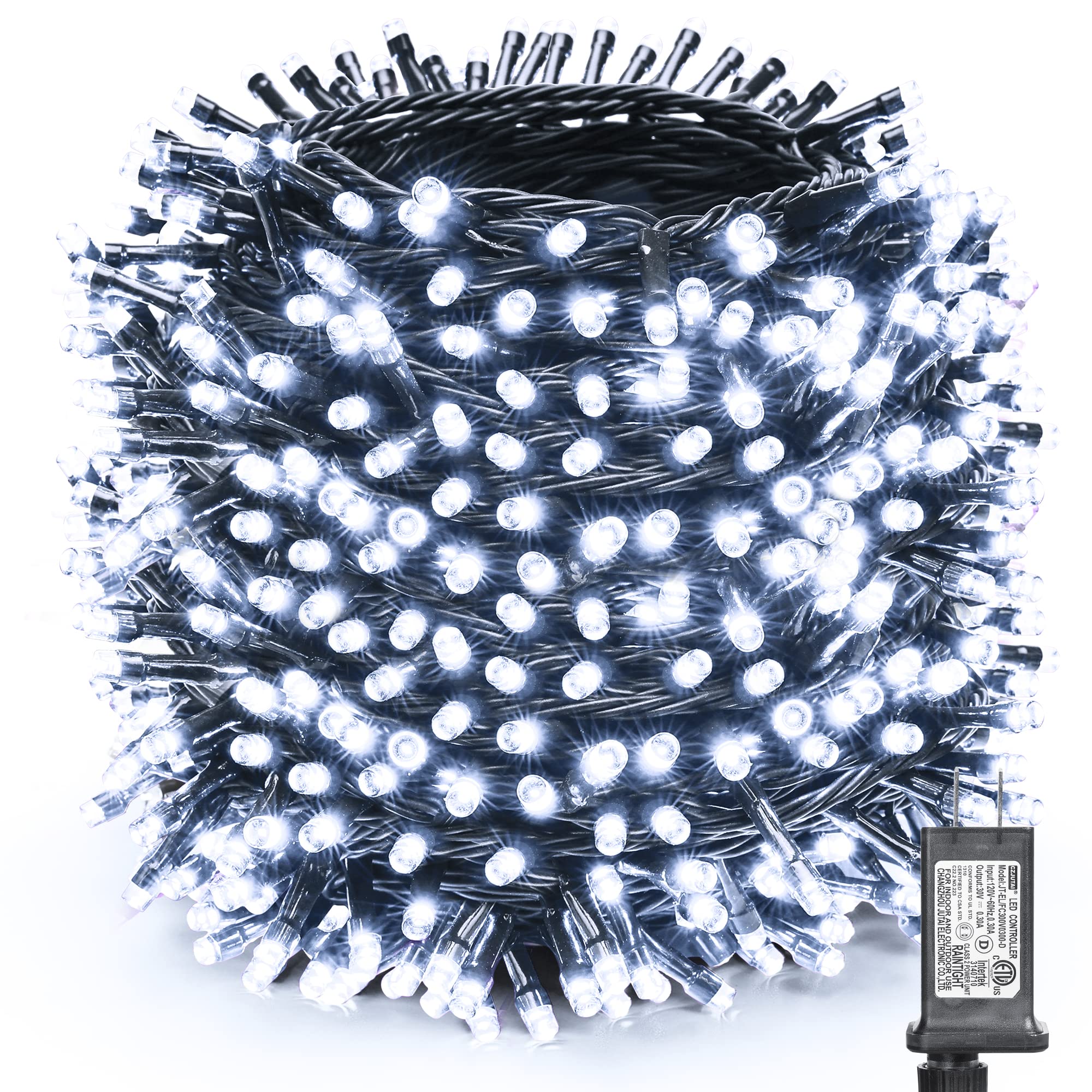 Toodour Christmas Lights Outdoor, 338ft 1000 LED Christmas String Lights, 8 Modes, Timer, Waterproof Christmas Fairy Twinkle Lights for Home Garden Yard Wedding Party Tree Xmas Decors - Cool White