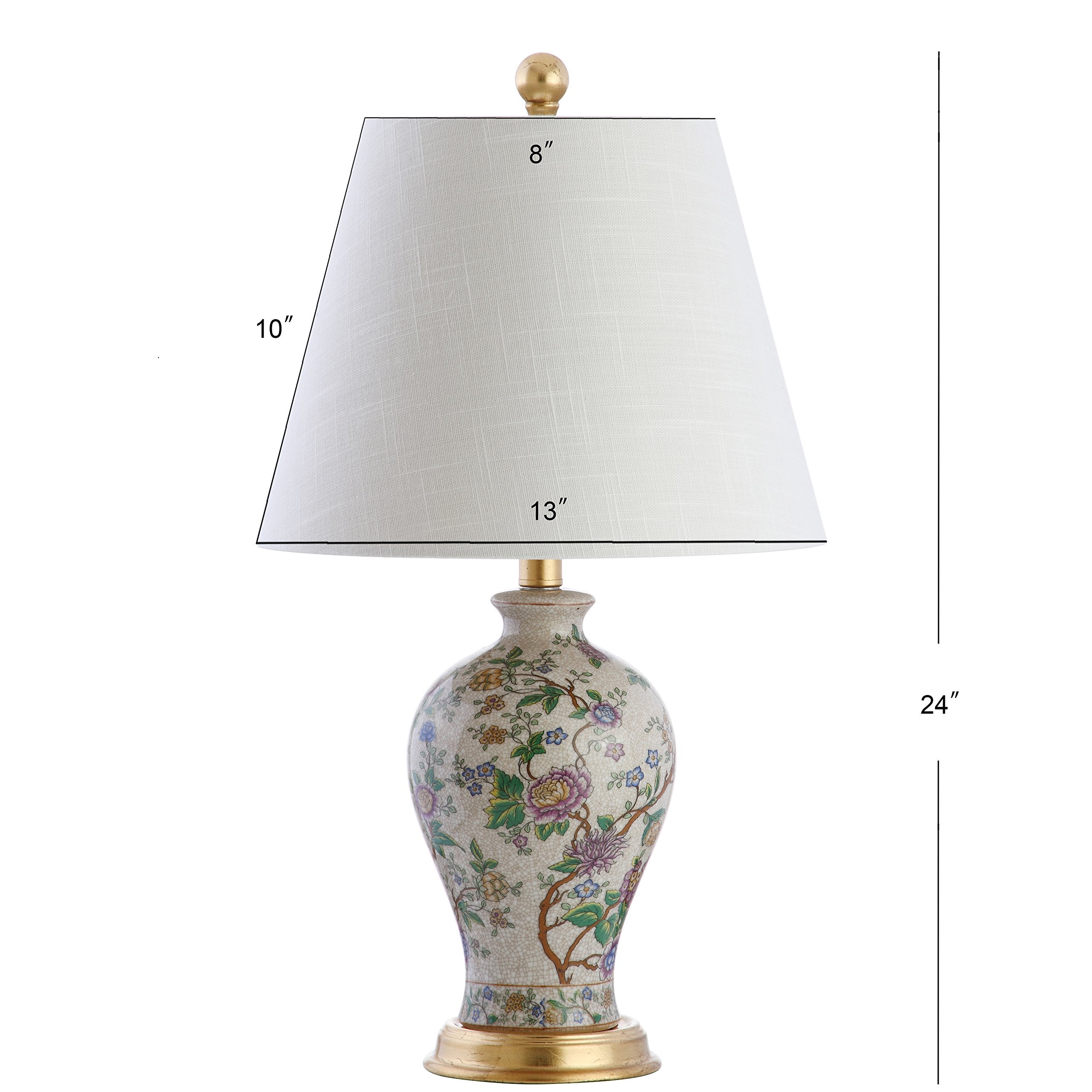 Jonathan Y Grace 24 Floral Led Table Lamp, Multicolor Ceramic, Model Jyl3009A For Bedroom, Living Room, Office
