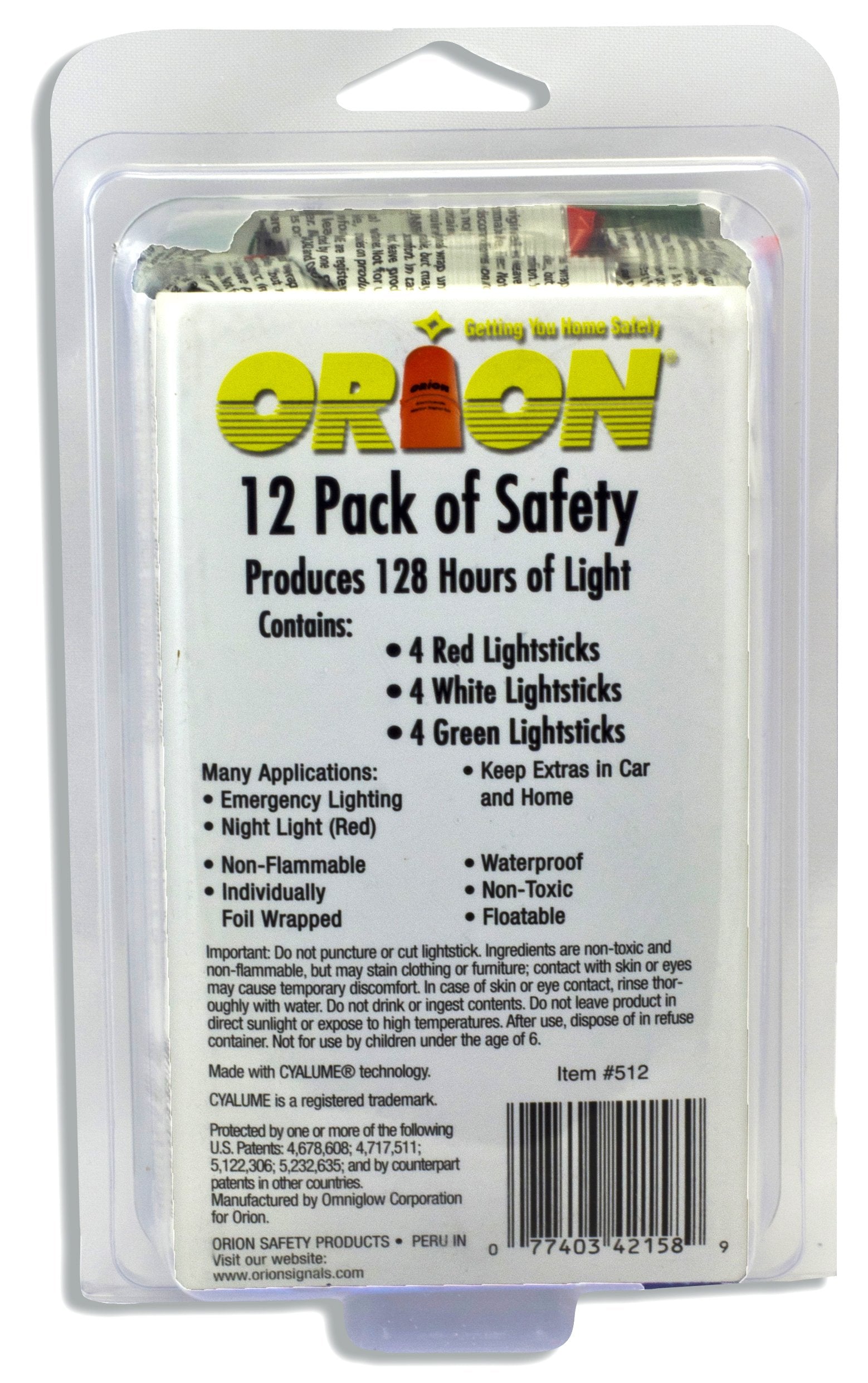 Orion Safety Products 512 Light Stick - Pack Of 12