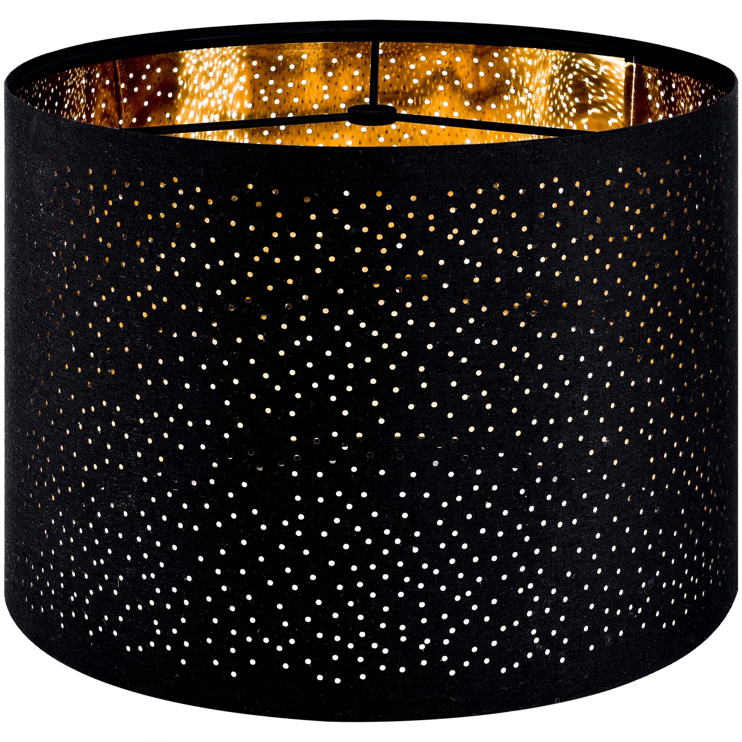 Black Large Lamp Shade For Floor Lamps, 16 Top x 16 Bottom x 10 High(Spider), Industrial Laser Round Point Drum Lampshade, Repla