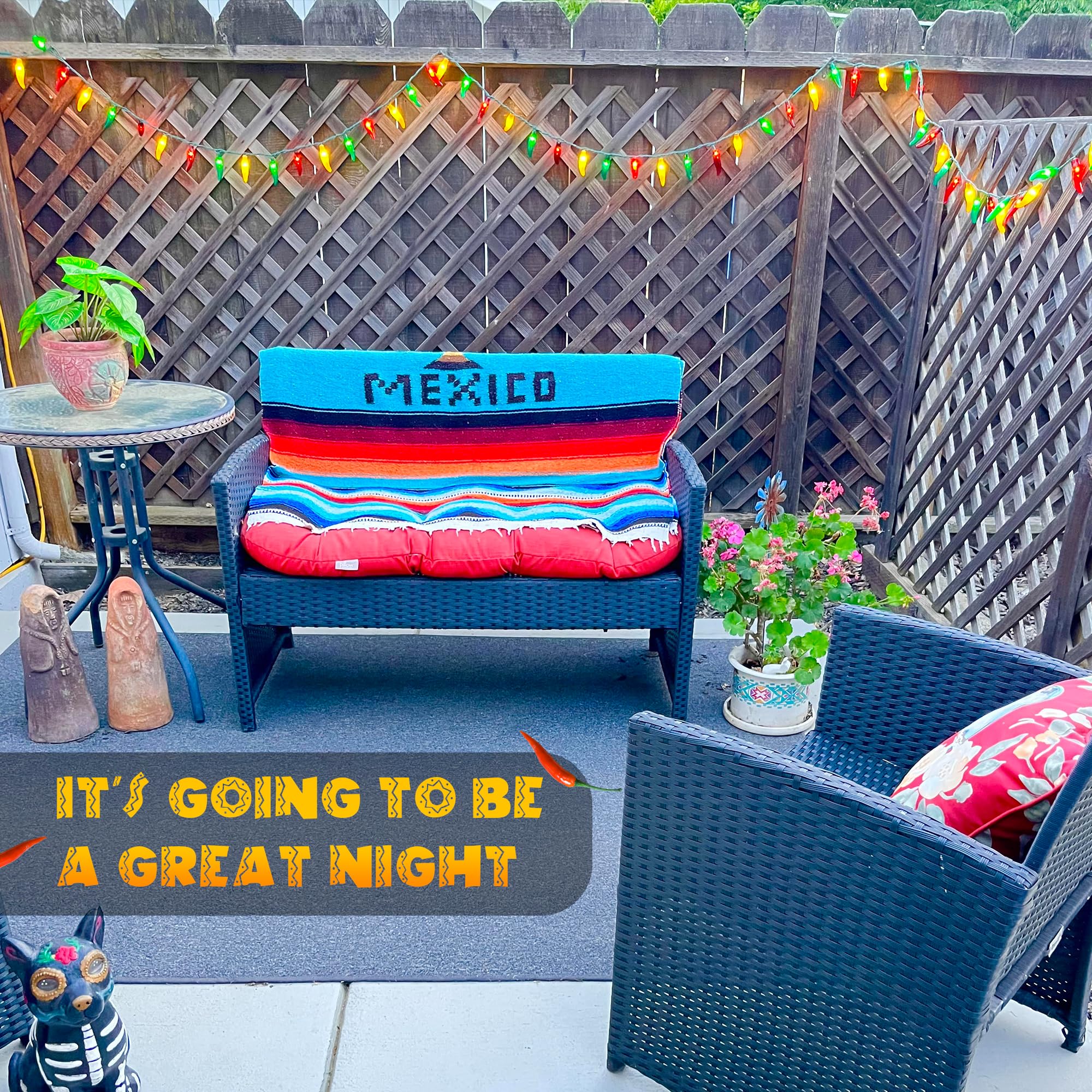 LET'S FIESTA Chili Pepper Light Covers - 50 Vinyl Covers for LED String Lights - Multicolor Indoor/Outdoor Fiesta Decorations