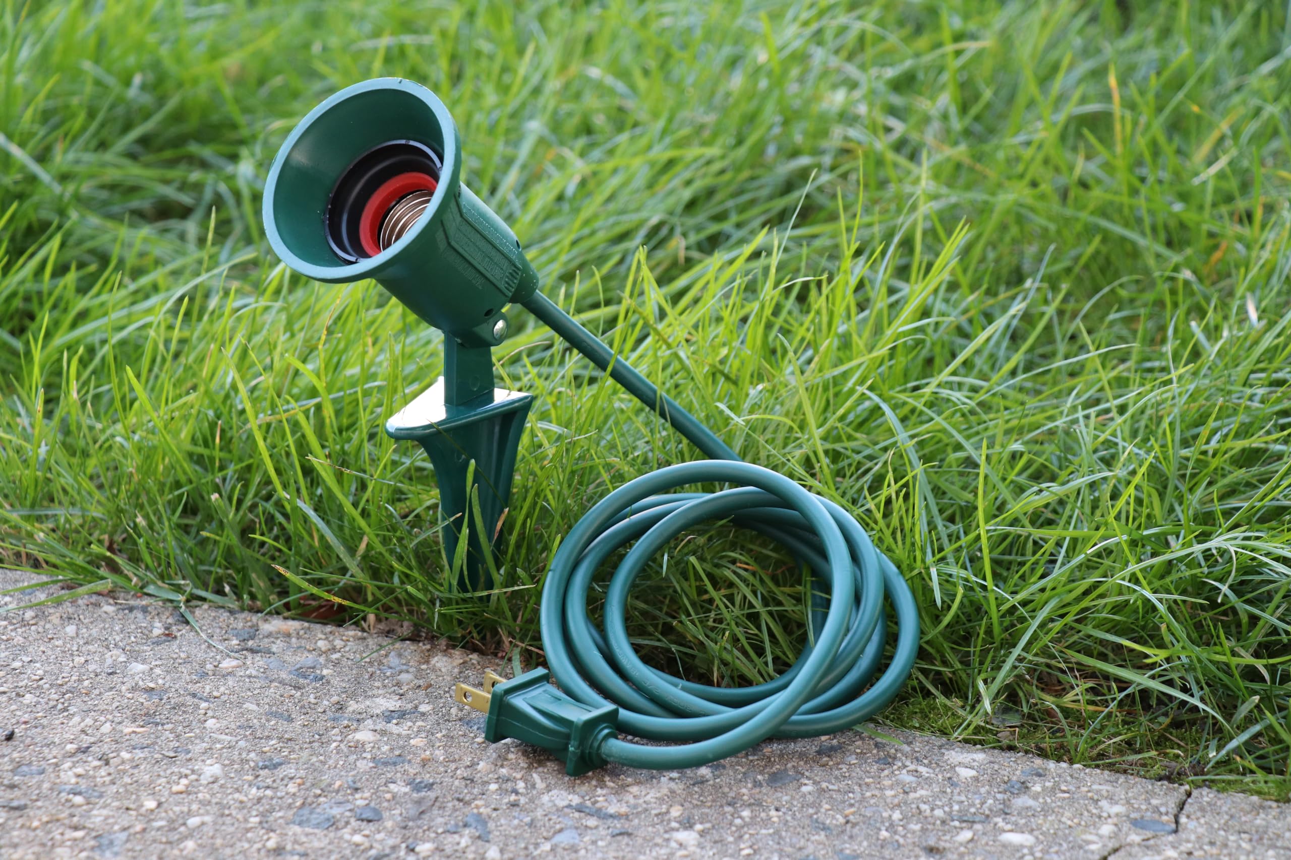 Dobar 6 Ft Outdoor Christmas Spotlight - Green Lawn Flood Light With Stake & Wall Mount, Ul Listed