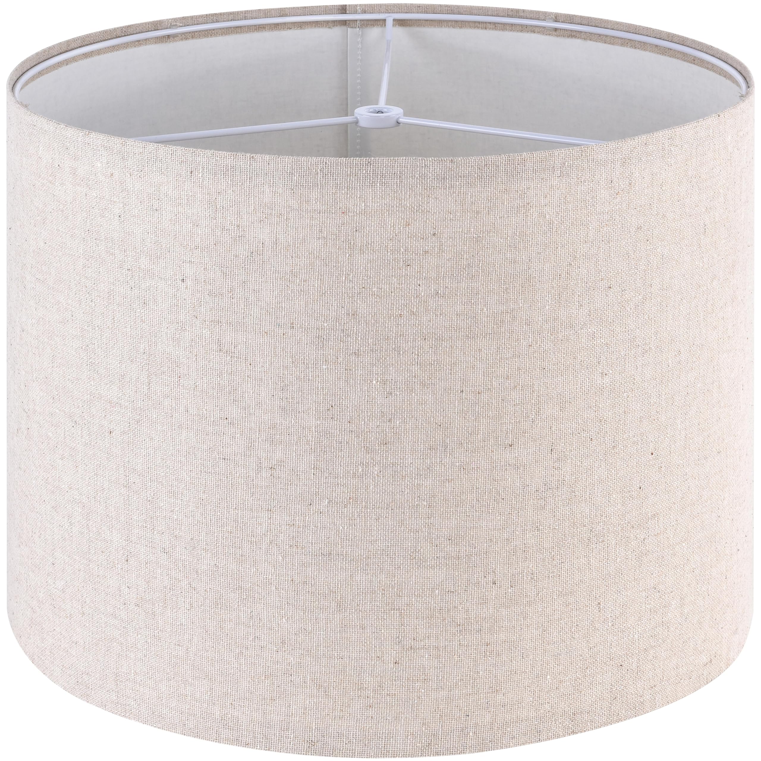 GO&SO Beige Drum Lamp Shade - 13" Top x 13" Bottom x 10" High, Oatmeal Linen, Spider Fitting, Rustic Style, 1 Pack