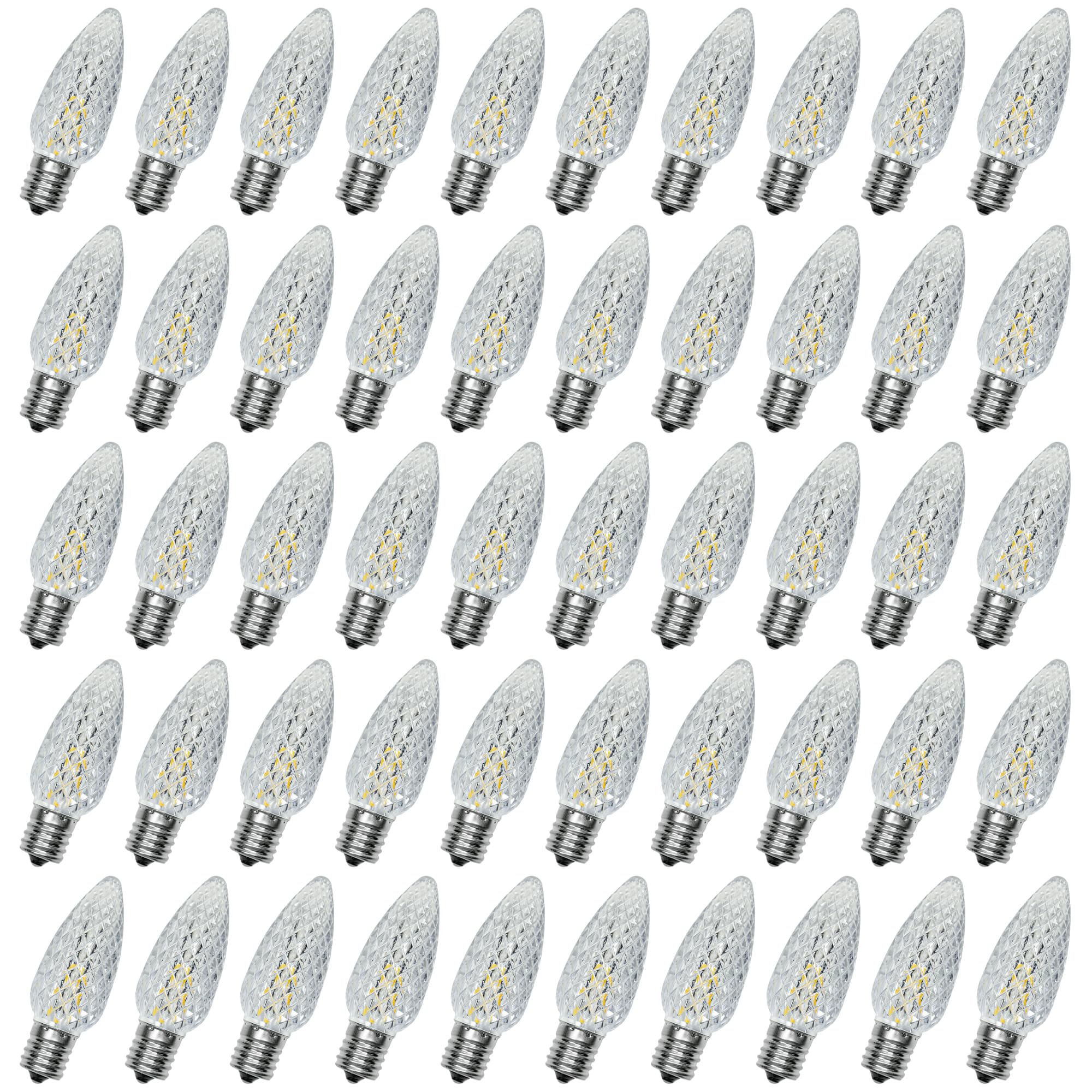 Bort C9 Led Bulbs 50-Pack, Warm White 2700K, E17 Base, Commercial Grade Christmas Lights