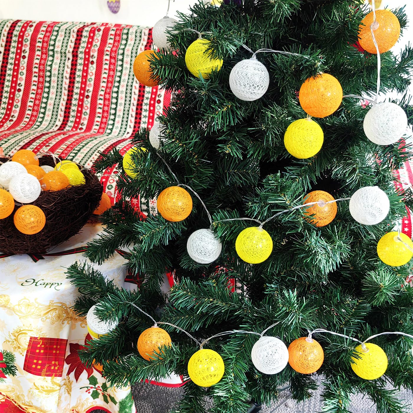 Gardeningwill LED Fairy Lights, 3M/10Ft, Yellow Orange White, Battery Operated, Model CBL-YO, Plastic Material