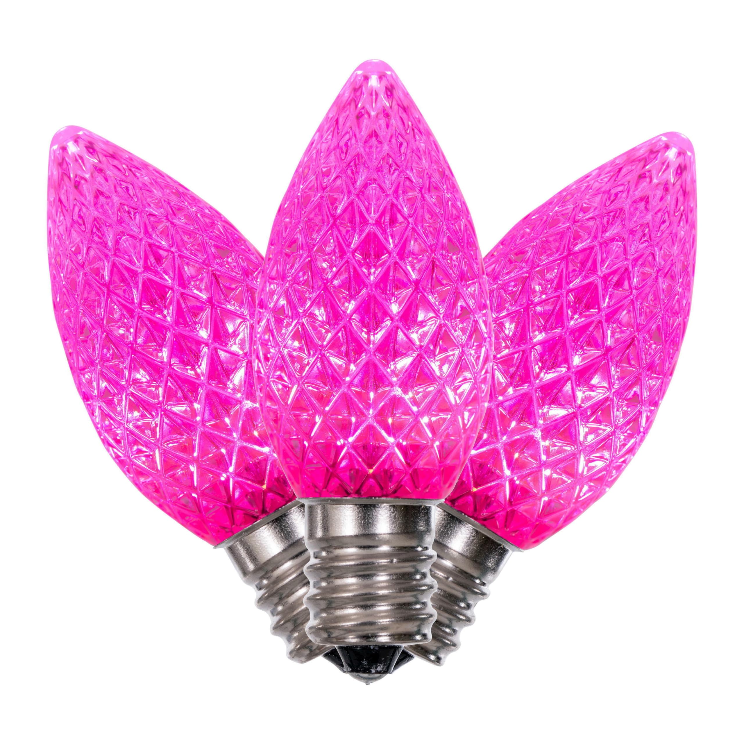 Vickerman C7 LED Pink Faceted Replacement Bulb, Package of 25