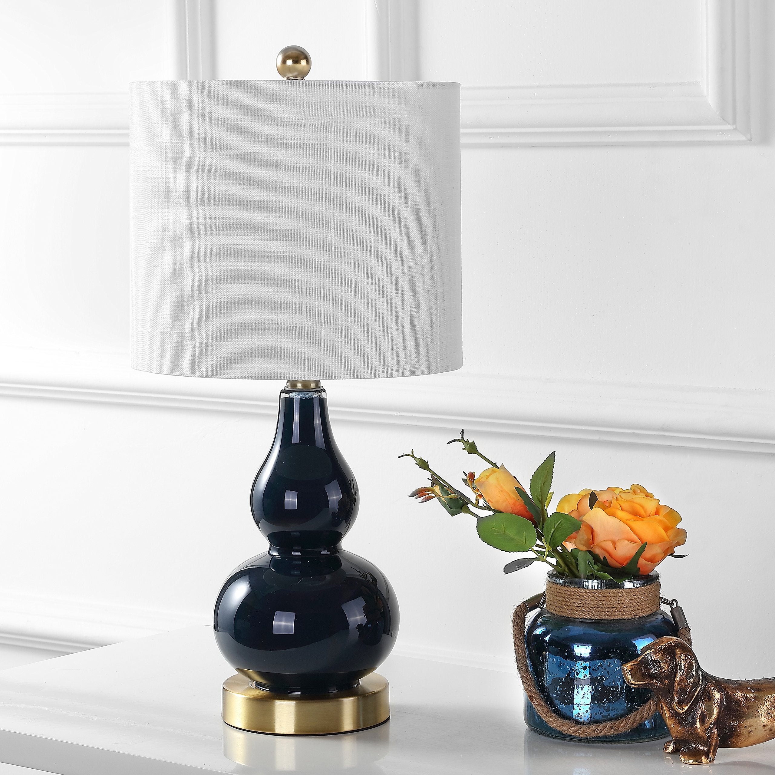 Jonathan Y Jyl1028F Anya 20.5'' Mini Glass Led Table Lamp, Transitional, Glam, Midcentury, Modern, Elegant, Office, Living Room,