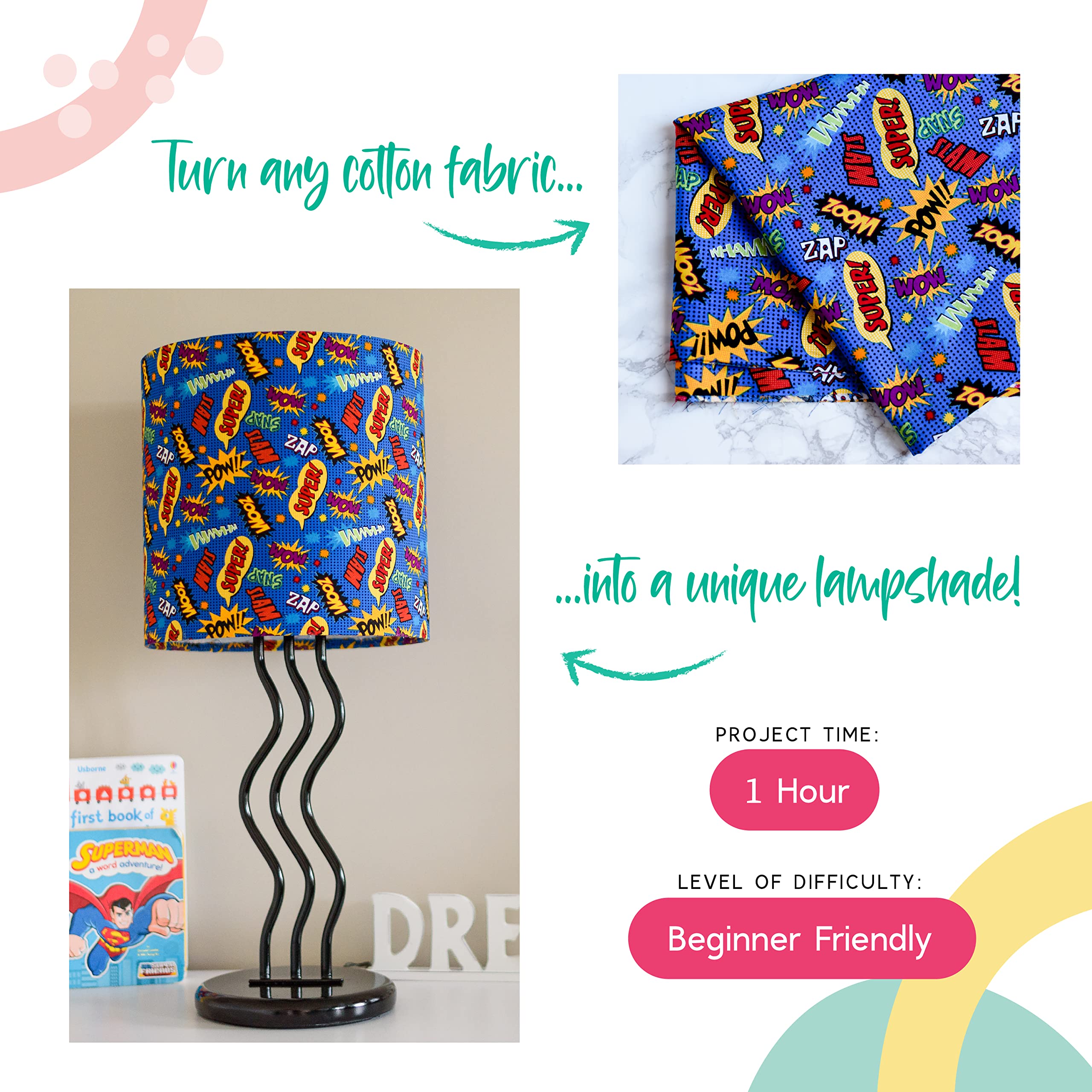 I Like That Lamp Styrene Sheet for DIY Lampshade - 12in Height x 40in Length - White Adhesive Roll