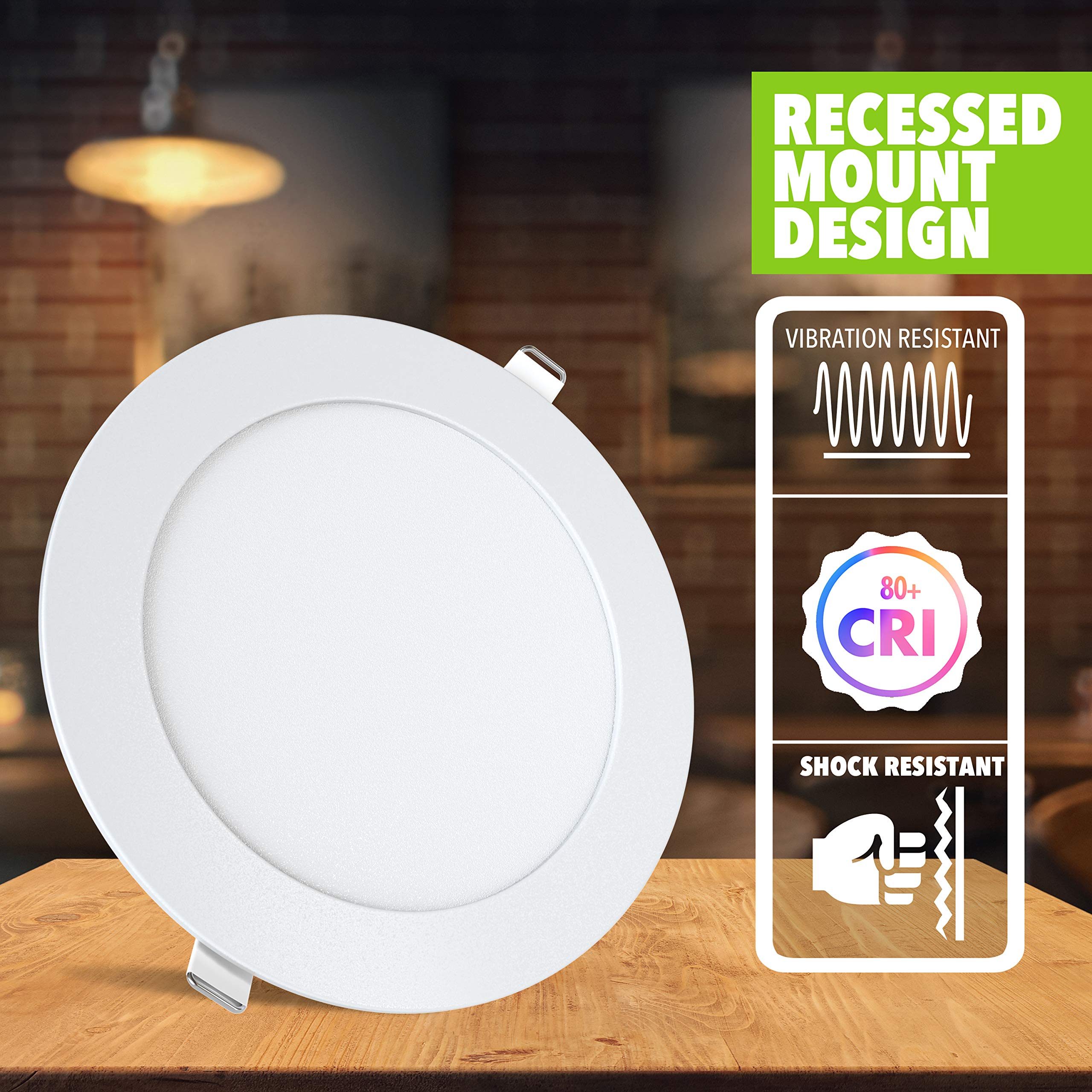 Leisureled 5 Pack Rv Boat Recessed Ceiling Light 720 Lumen Super Slim Led Panel Light Dc 12V 5.75&quot; 9W Full Aluminum Downlights 700 Lumen Warm (Warm White)