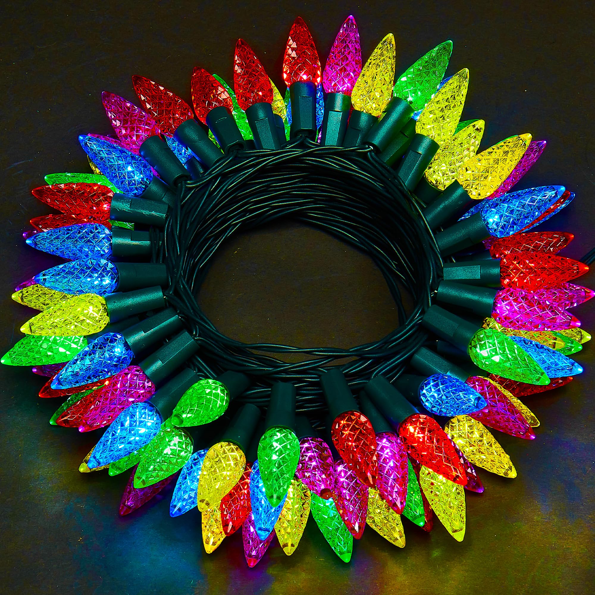 WBao C6 Battery Operated Christmas Lights  60 LED 20ft String Lights with 8 Modes  Auto Timer  Waterproof for Indoor Outdoor Christmas Trees  Fence  Garlands  Stairs Xmas Decorations  Multicolor