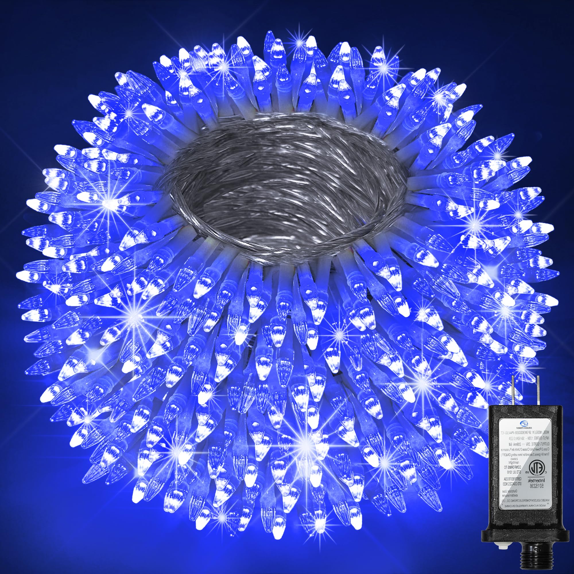 750 Led Christmas String Lights Outdoor  240Ft Twinkle Fairy Lights With Timer & Memory  12 Modes Dimmable Waterproof Tree Light For House Patio Garden Wedding Party Christmas Decororations  Blue