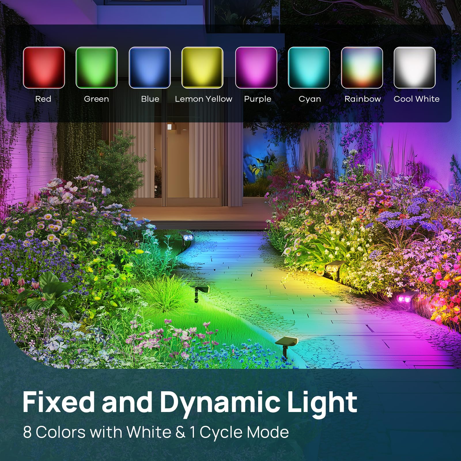 Linkind Solar Spot Lights - Multicolor, Ip67 Waterproof, 16 Leds, 6 Pack, Model Ls3700150 For Outdoor Pathway, Patio, And Fence Decorations