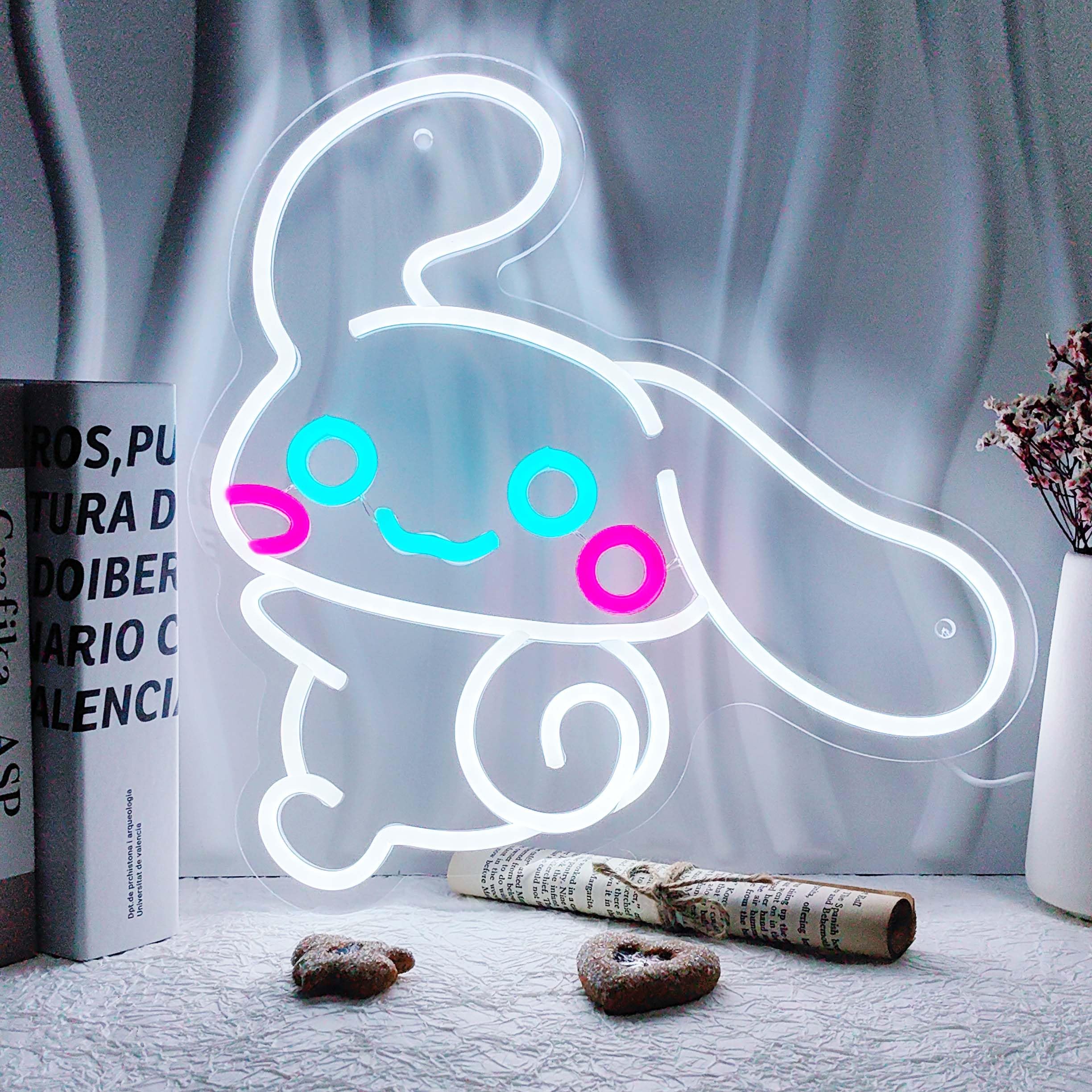 JOSEBRU Neon Sign CinnamoRoll Wall Decor for Bedroom & Game Room, 16.14inx12.20in, Multicolors