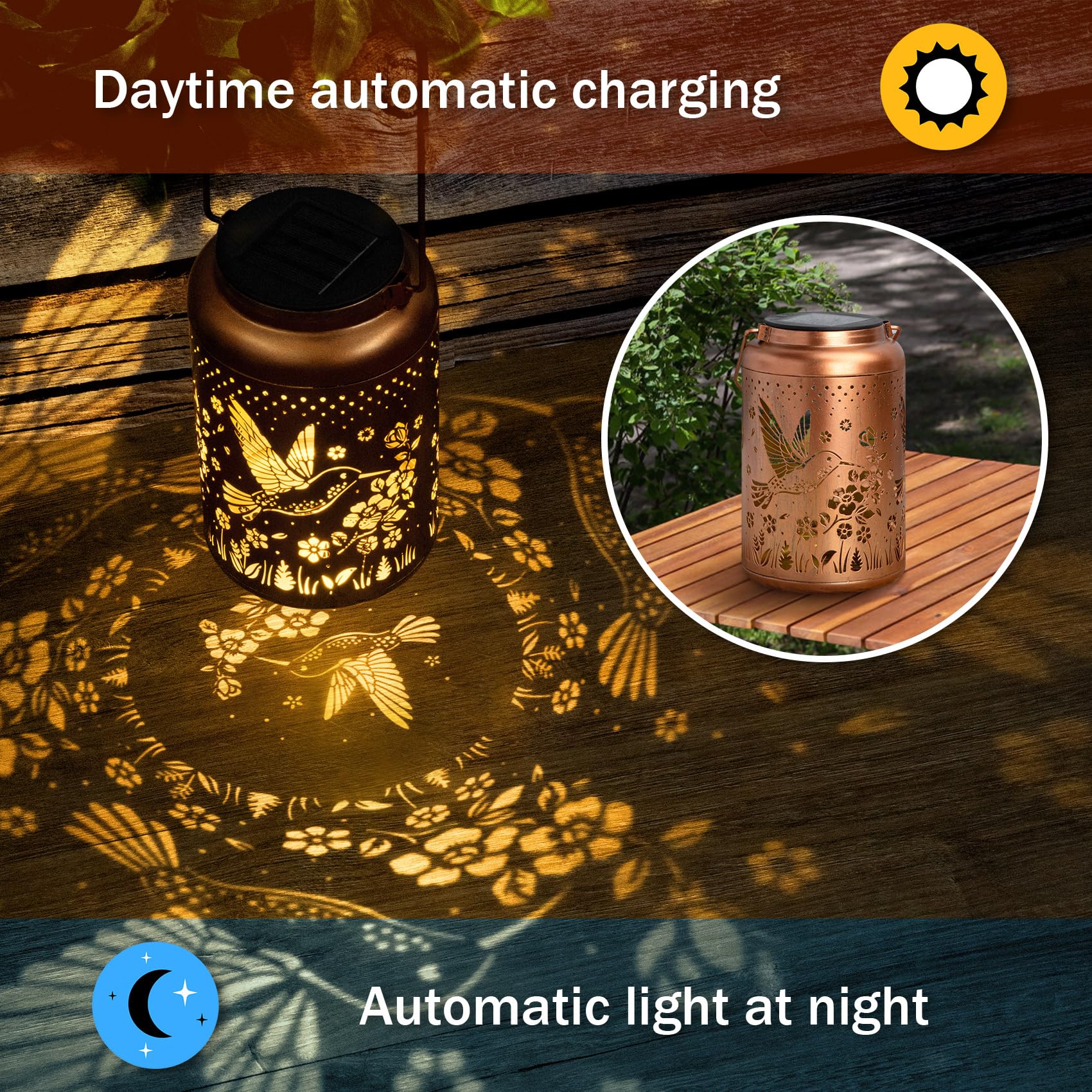 Christmas Gifts For Women  Mom  Hummingbird Solar Lanterns Outdoor Waterproof  Hummingbird Gardening Gifts For Christmas Decorations  Hanging Decorative Solar Lanterns For Patio/Yard/Garden Decor