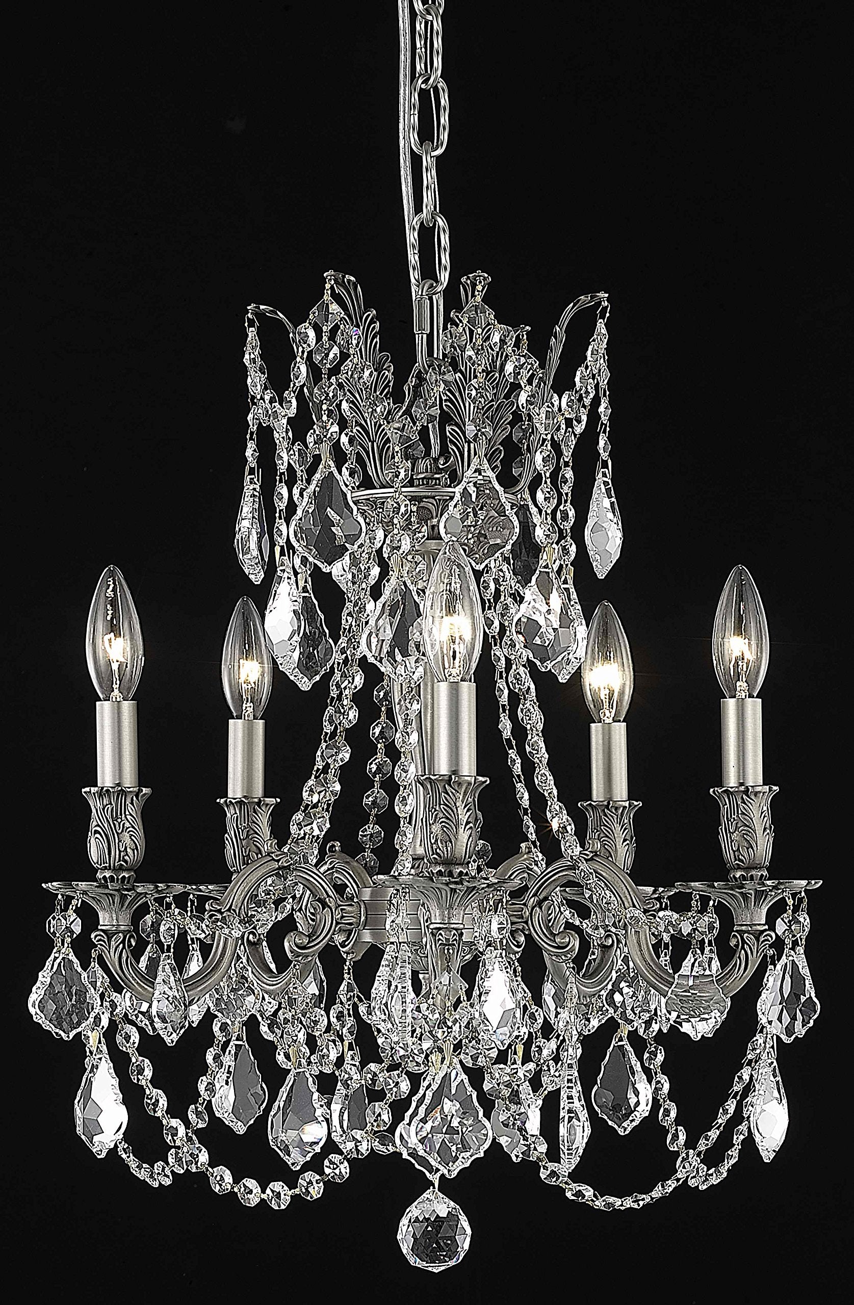 Elegant Lighting Royal Cut Crystal Pendant Light 18in Silver Model 9205D18PW/RC