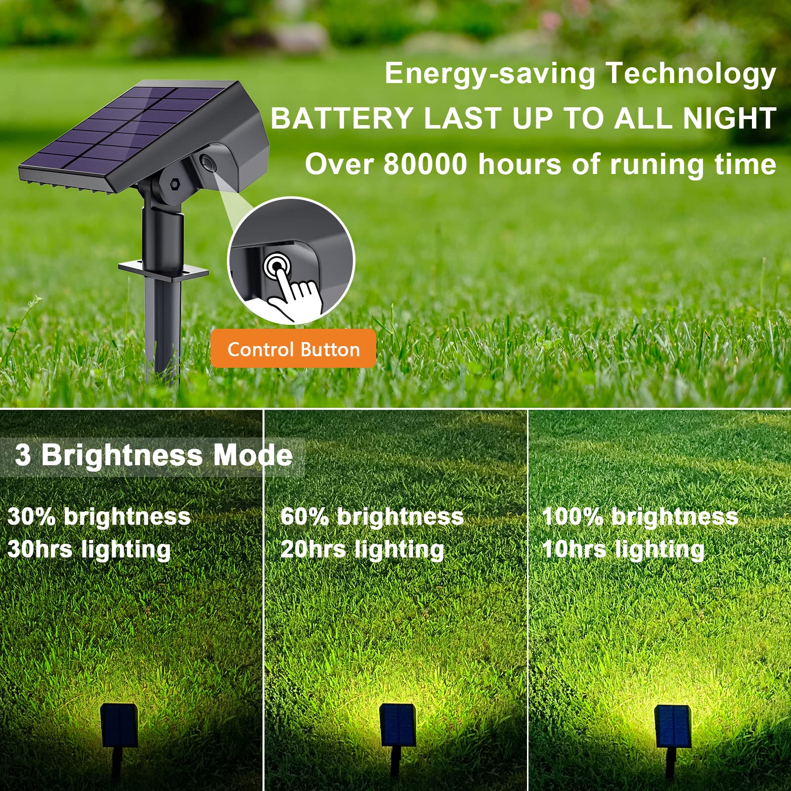 Solar Spot Lights Outdoor, [6 Pack/3 Modes] Solar Landscape Spotlights Ip67 Waterproof Solar Powered Outdoor Lighting Products F