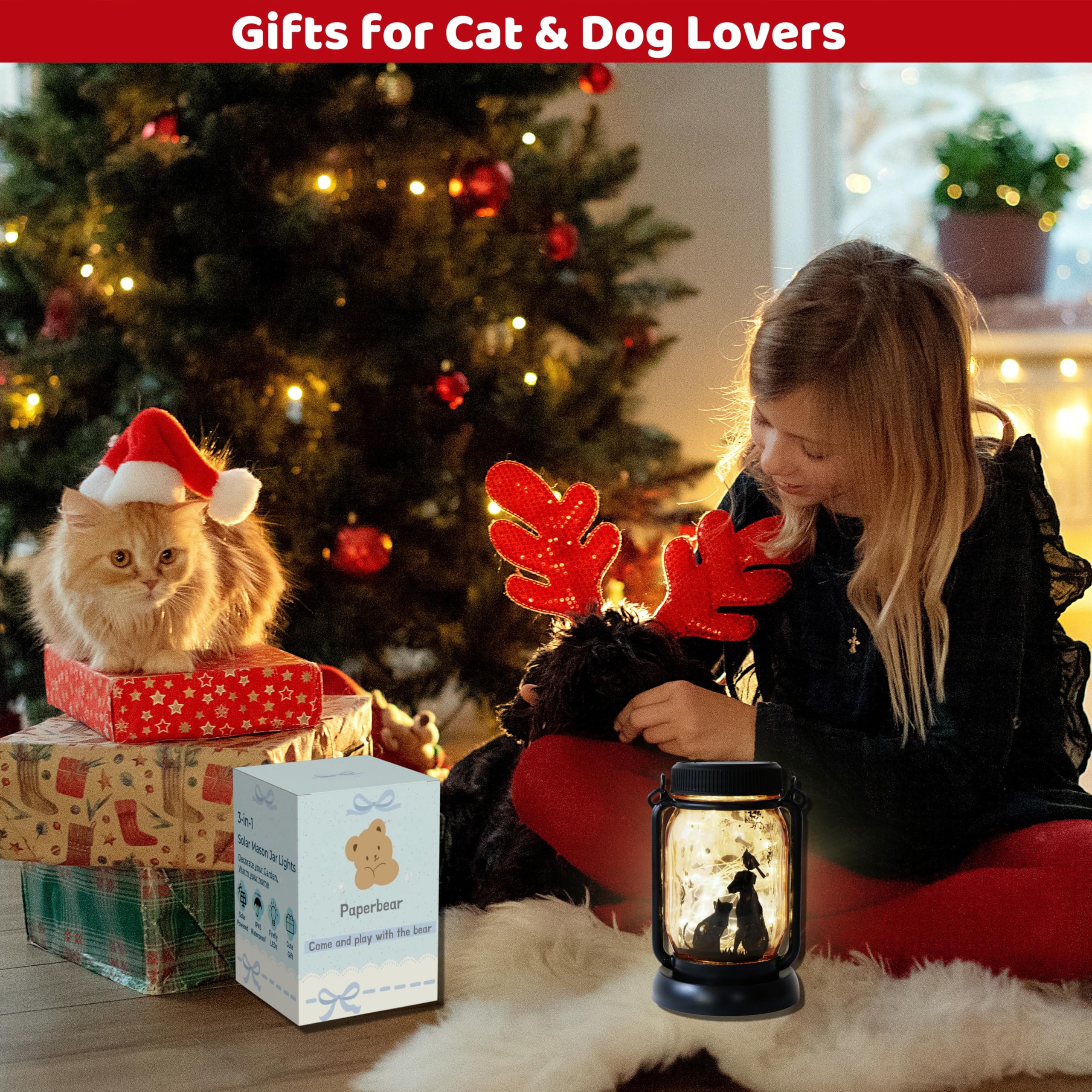 Cat Dog Solar Lanterns, Outdoor Solar Lights, Cat Lamp, Dog Lamp, Garden Decor, Patio Decor, Gifts For Cat Lovers, Gifts For Dog