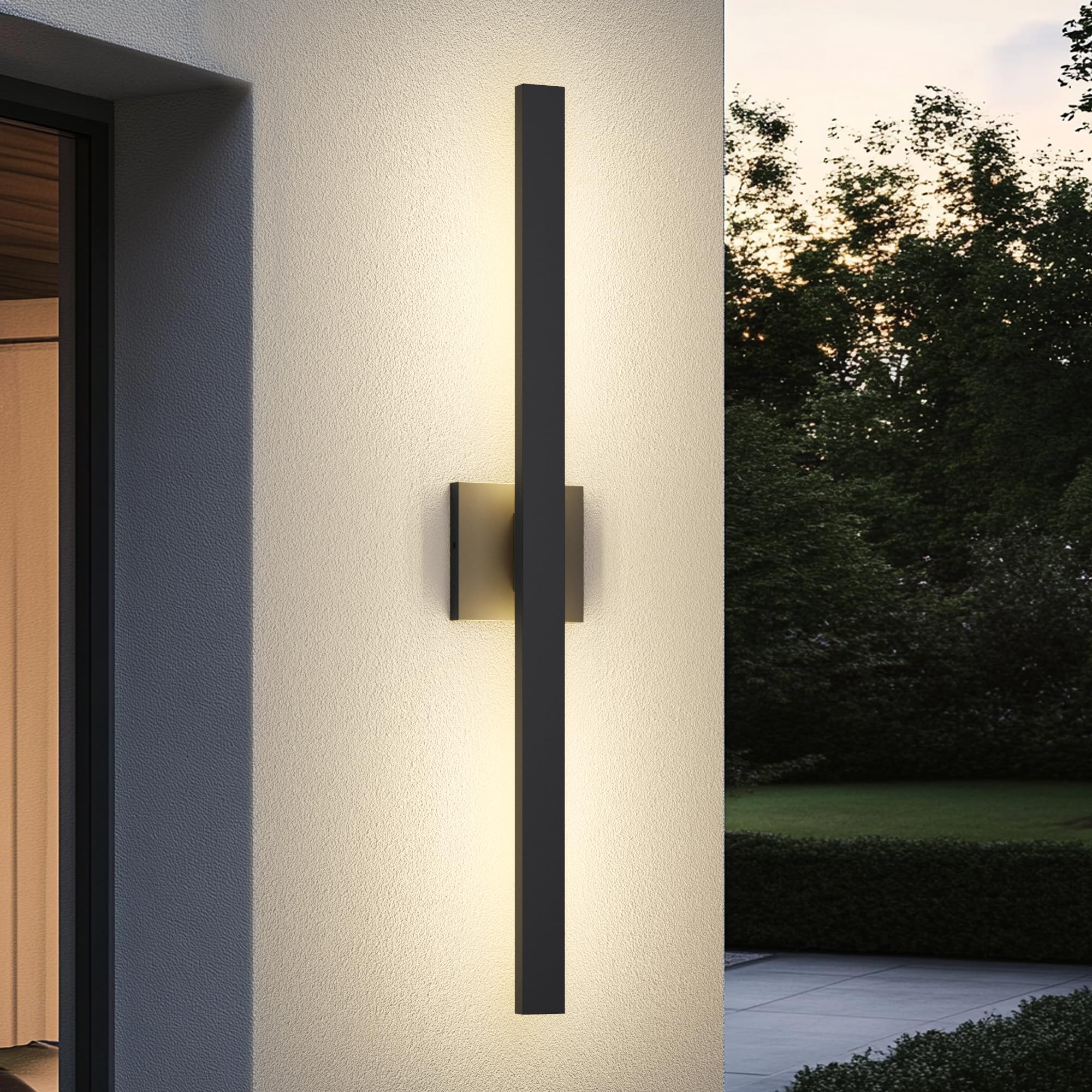 LamQee LED Wall Light, 31.5 Inch, 1500LM, Waterproof, Aluminum, Matte Black, Model 0337