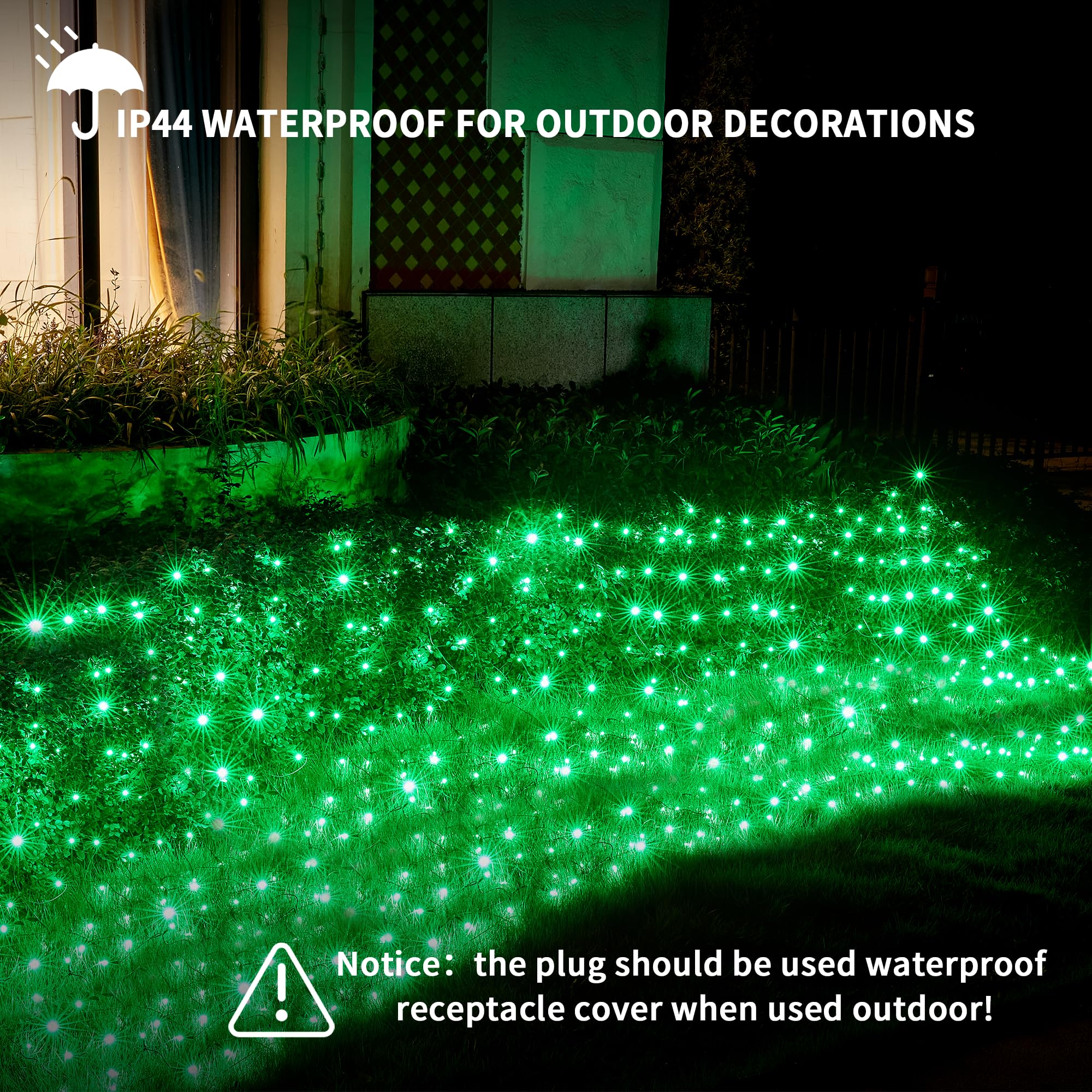 Dirnun LED Christmas Net Lights 160LED Waterproof 5ftx7ft Green Fairy Mesh for Outdoor Indoor Decorations