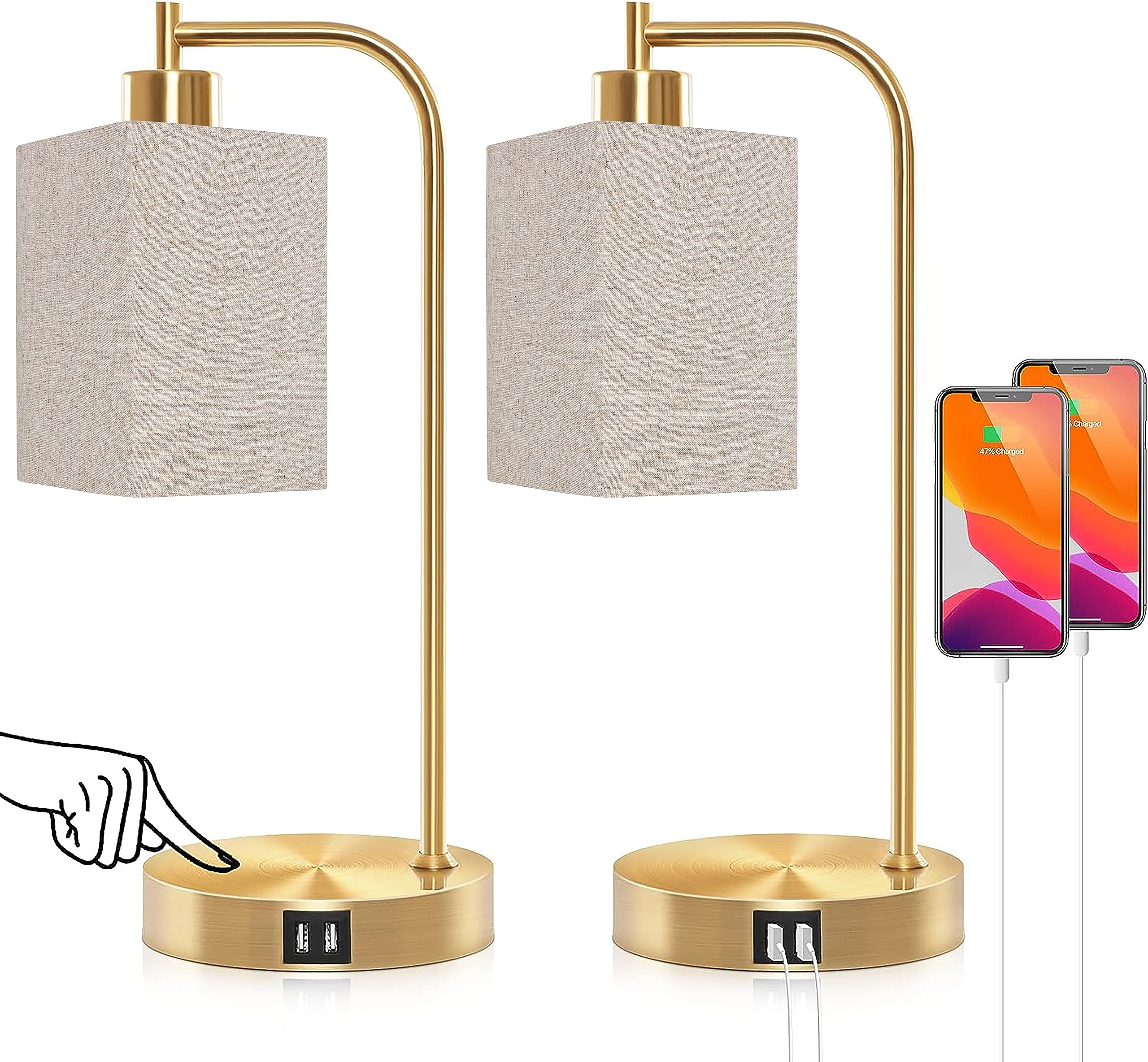 Ruiever Square Lampshades Set Of 2, Linen Lampshades L6.3&quot;X W6.3&quot; X H9.84&quot; High, Easy Assembly Replacement Fabric Lampshades For Table Lamps Floor Lamps, Beige Color Lampshade,