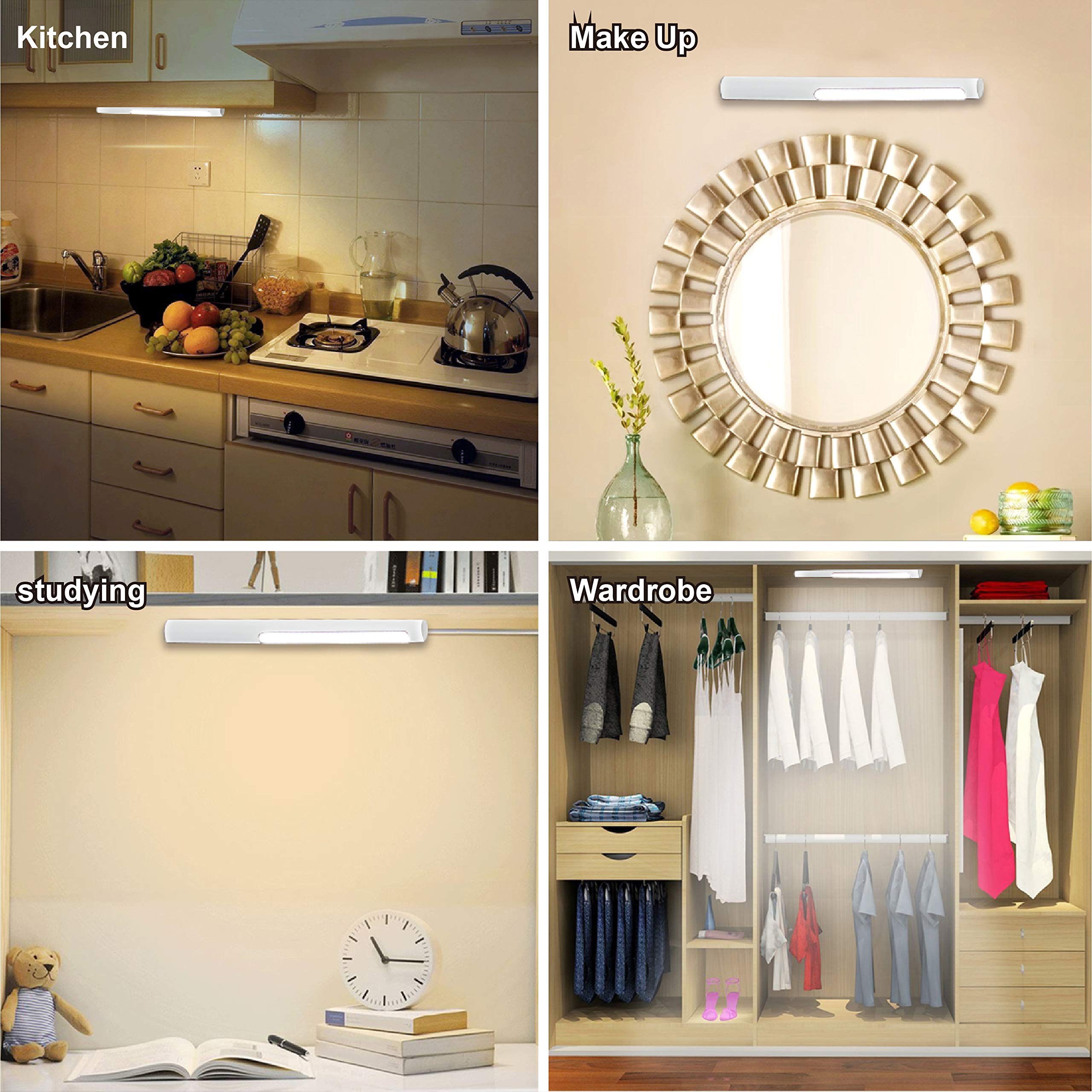 ALPHA HOME LED Closet Light, Portable USB Rechargeable, Magnetic Night Light, White