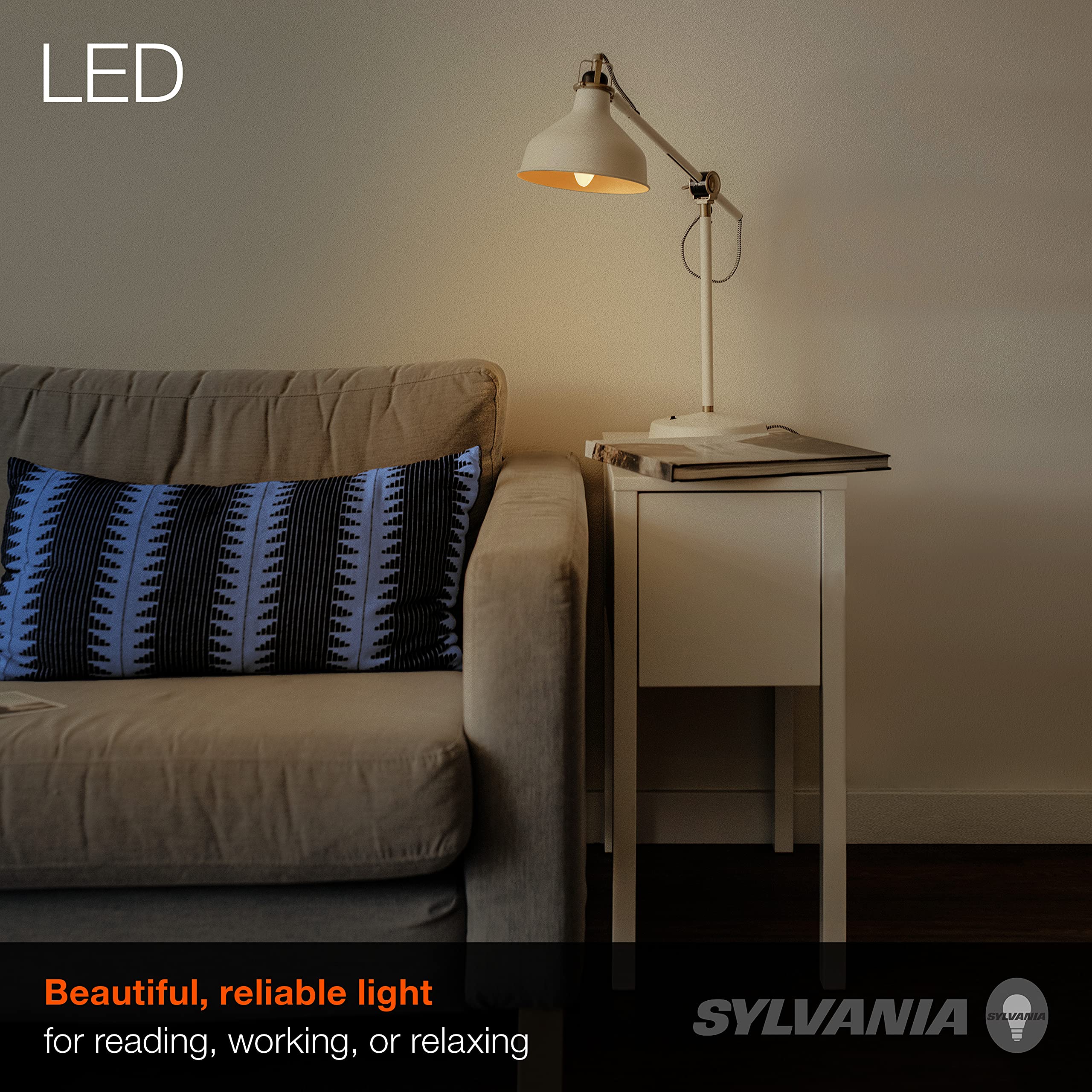 Sylvania Led B10 Chandelier Light Bulb, 60W Equivalent Efficient 5W, Dimmable, Candelabra Base, Clear, 5000K, Daylight - 12 Pack