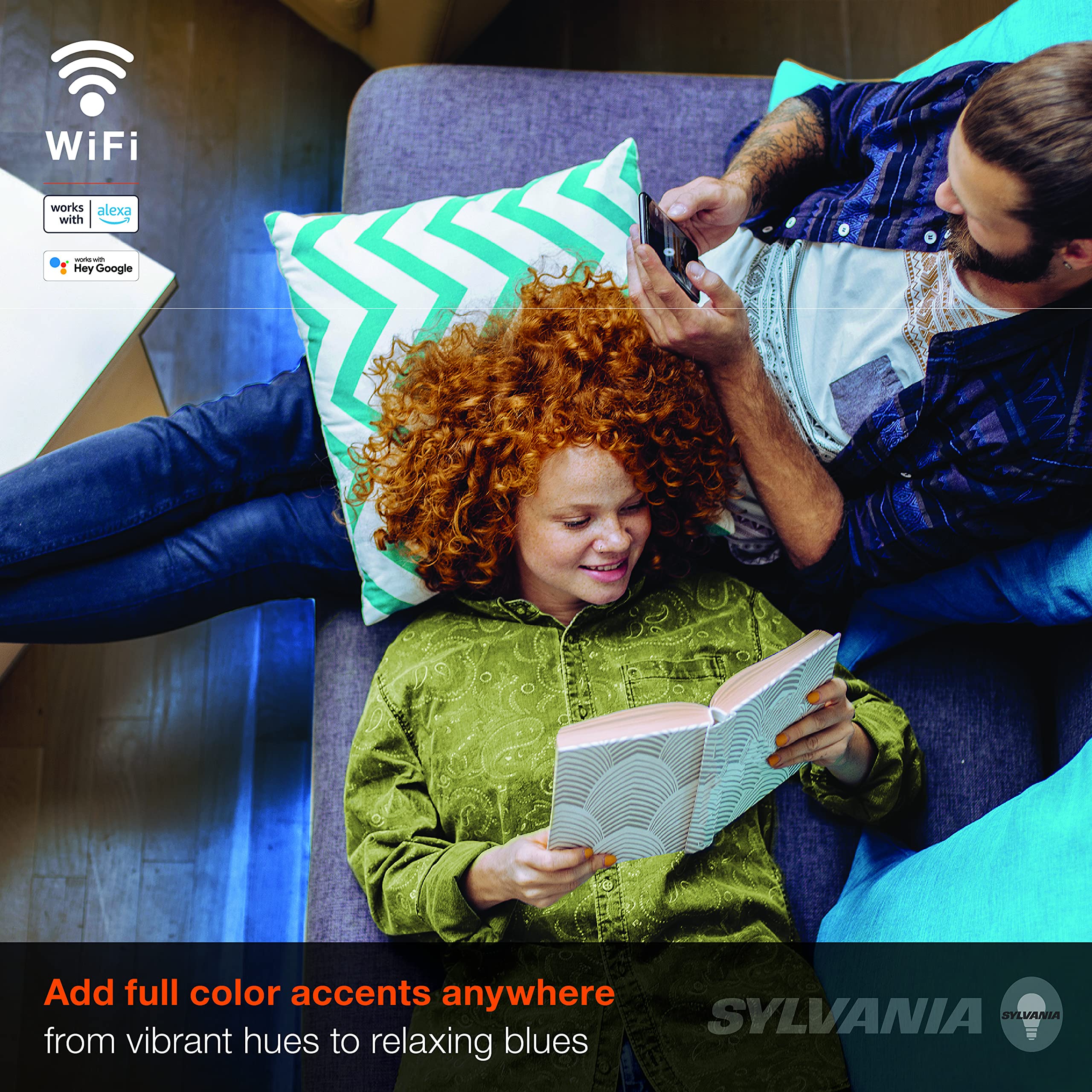 LEDVANCE SYLVANIA Smart LED Light Strip, 6.5 ft, Dimmable, WiFi, Color + Tunable White, Model 75704, Starter Kit