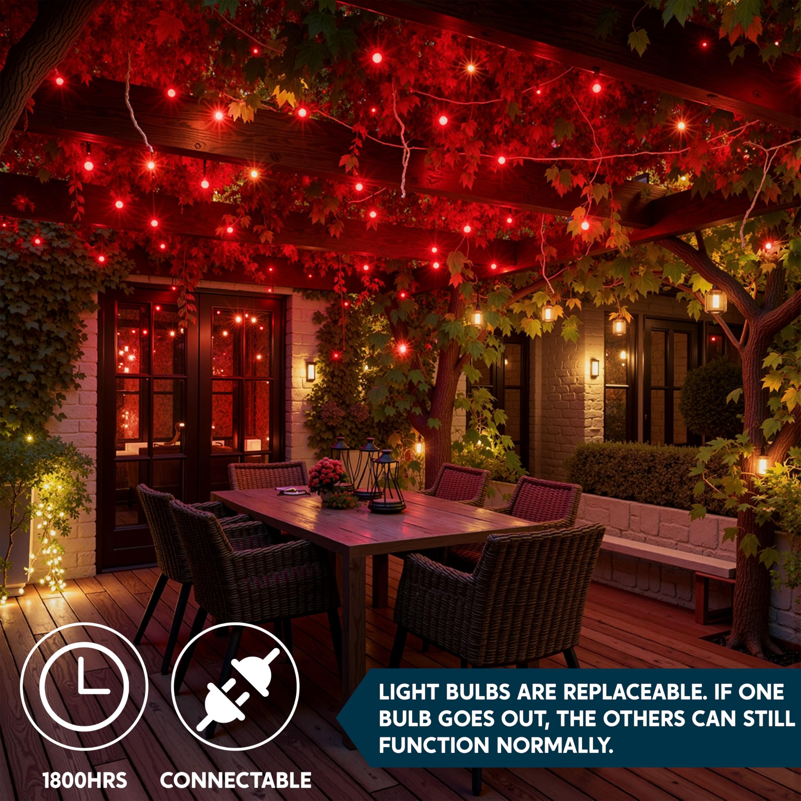 Joiedomi 100 Count Mini Red Christmas String Lights, 21.4Ft Indoor Fairy Lights With White Wire For Holiday Decor, Model 31991